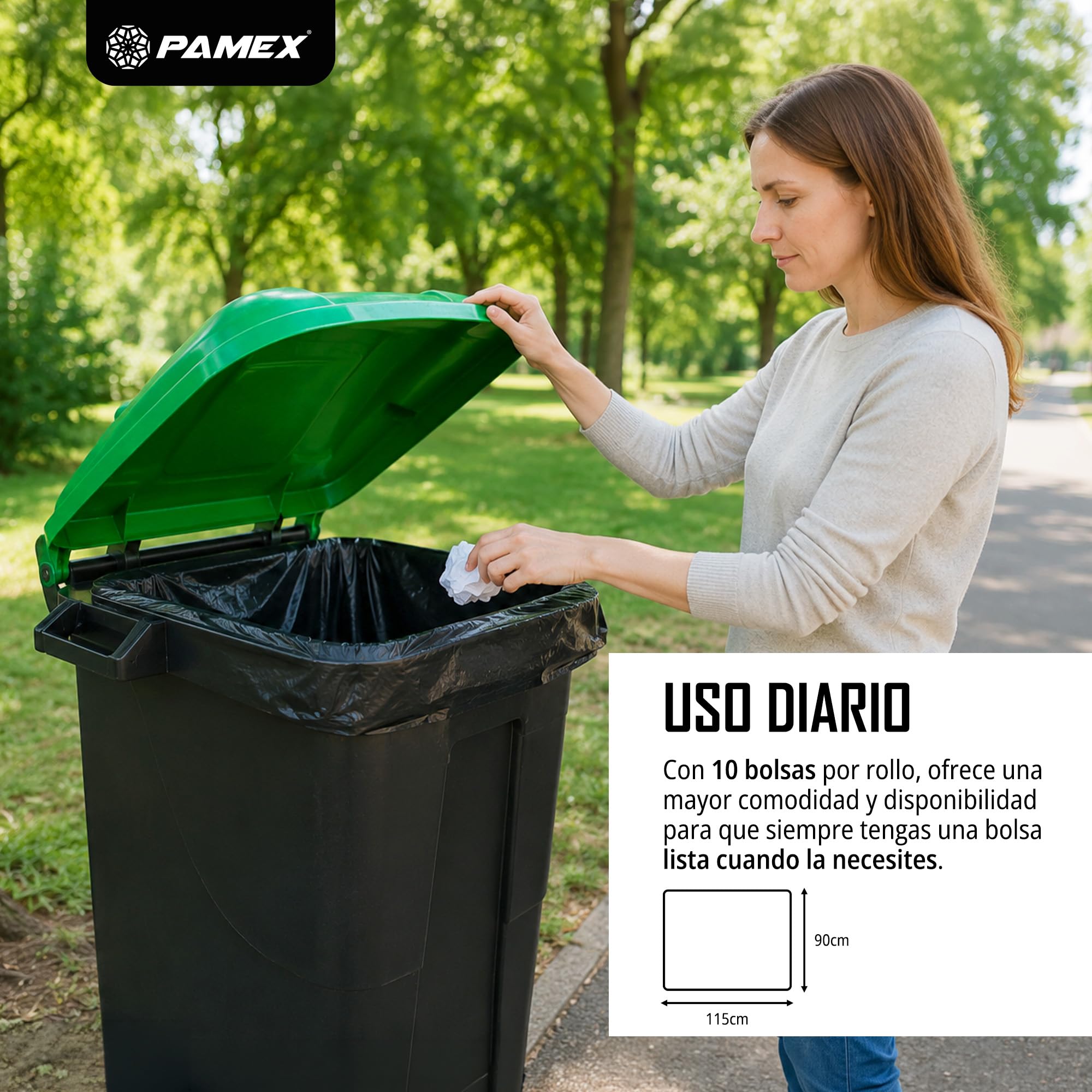 Pamex - Bolsa Basura 130l Premium Gigante - 20 Sets