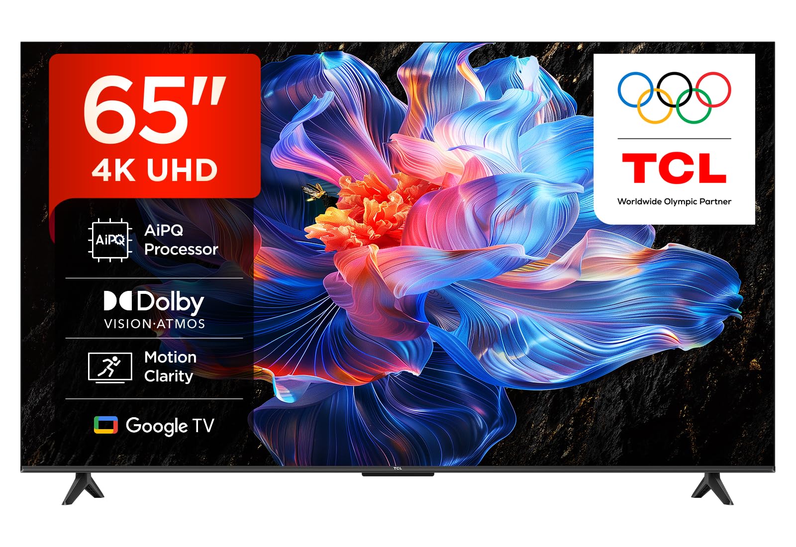Tcl 65V6c-Uk 65-Inch 4K Hdr Smart Tv Dolby Vision Hdr10+ Google Tv & Dolby Atmos Black, Laptops Direct - 65V6C-UK