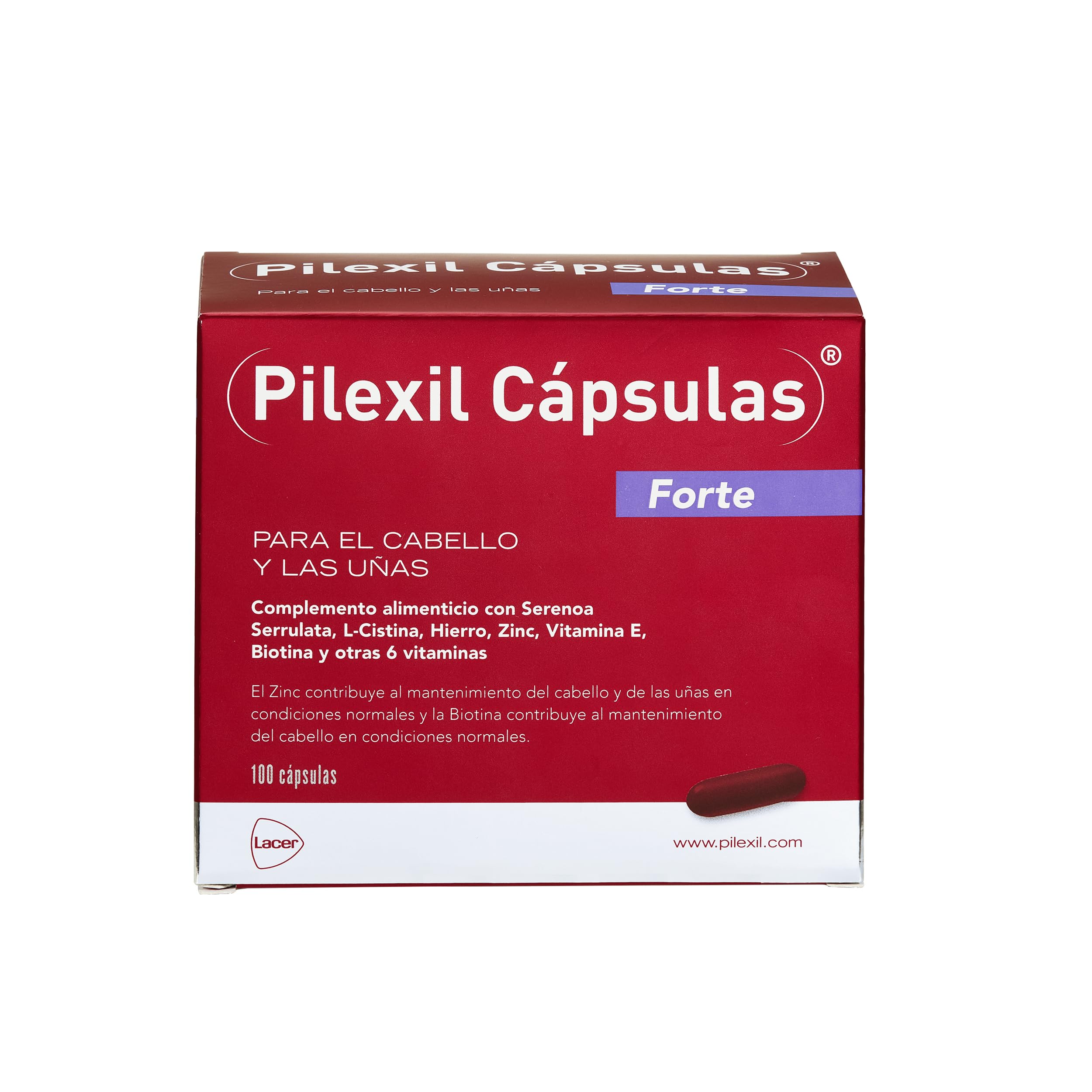 PILEXIL CAPSULAS - Pilexil Cápsulas Forte 100 Unidades,Complementos Alimenticios, con Vitaminas y Minerales, Nutre el Cabello, para Hombres y Mujeres
