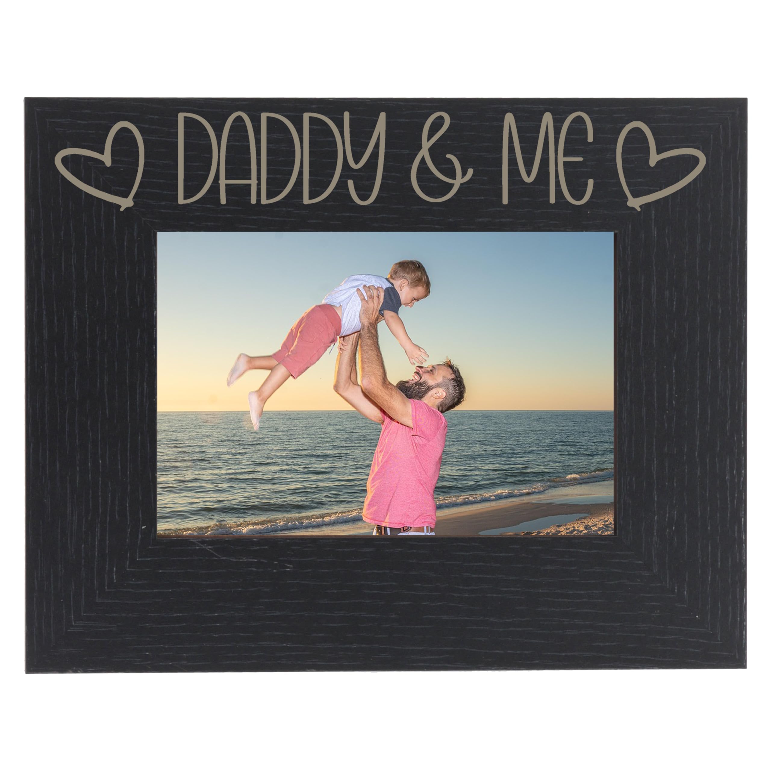 Daddy and Me Photo Frame - Best Dad Photo Frame, Dad and Daughter, Father and Son Photoframes - I Love My Daddy Gifts (Black 4 x 6 Landscape)