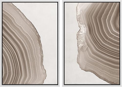 Miniatura 69 de IDEA4WALL Lienzo enmarcado para pared, juego de arte Bauhaus dorado de mediados de siglo, patrón de cuadrícula moderna, ilustraciones con formas