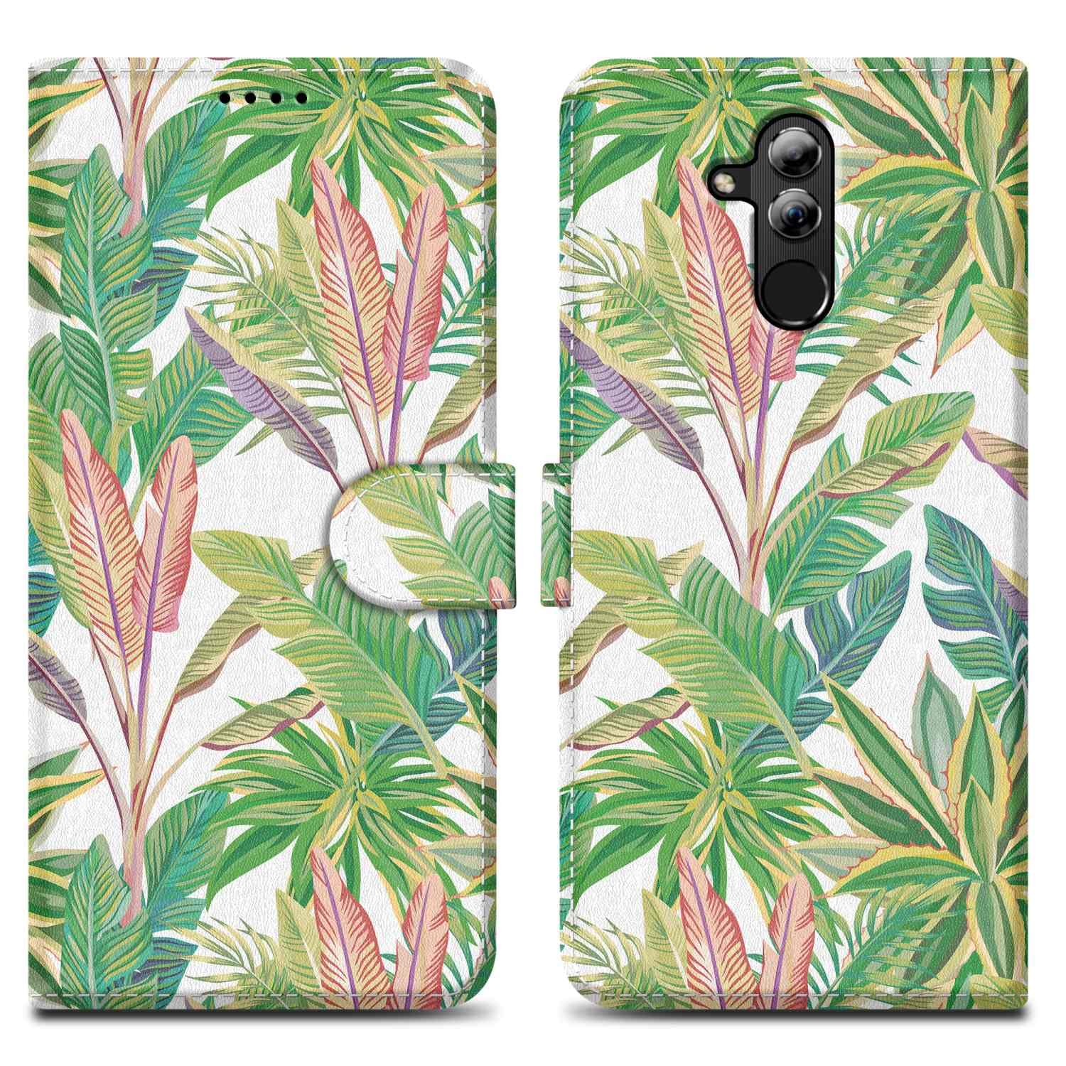 CADORABO Cover con chiusura magnetica, funzione stand e tasca per le carte CUSTODIA A LIBRO per Galaxy S21 PLUS, Foresta Pluviale Verde No. 8