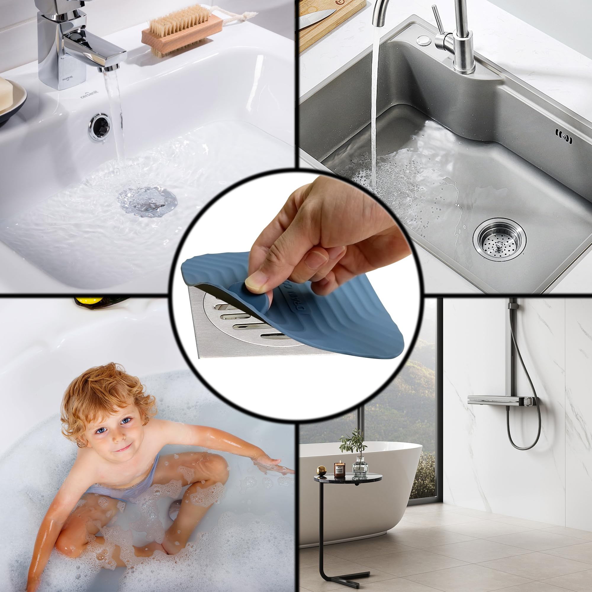 Blue Shower Drain Cover - Clog Prevention -7