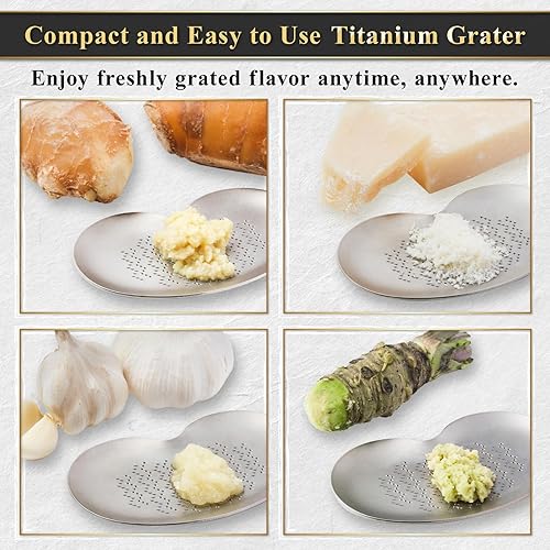 Miniatura 3 de Rallador japonés sostenible de titanio para wasabi jengibre queso sal ajo 3.4 pulgadas hecho en Japón