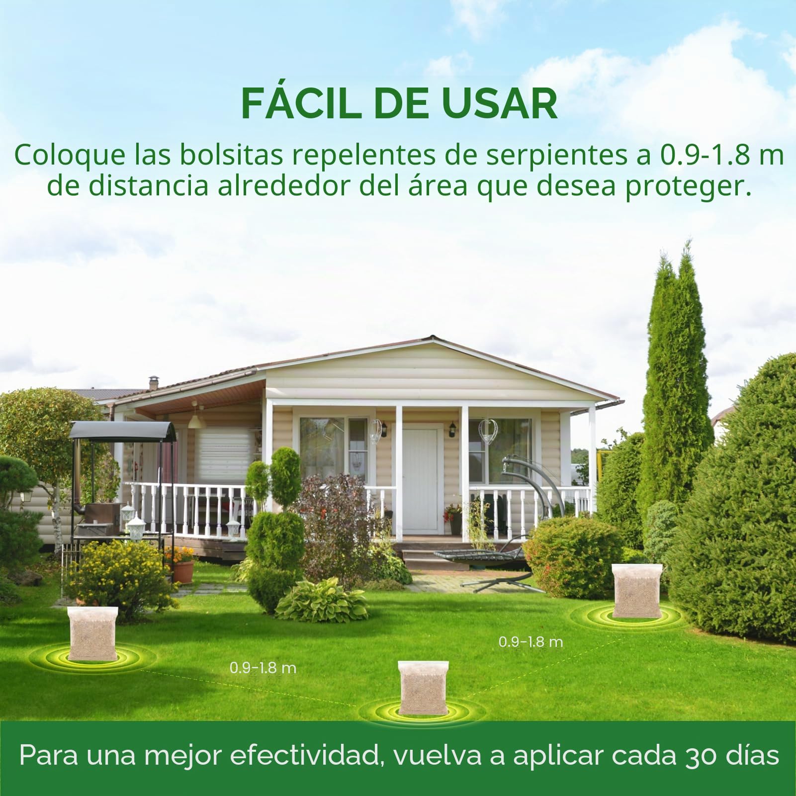Repelente de serpientes para patio, potente repelente de serpientes para exteriores, seguro natural para niños y mascotas, disuasorio de serpientes para patio, eficaz repelente de serpientes para