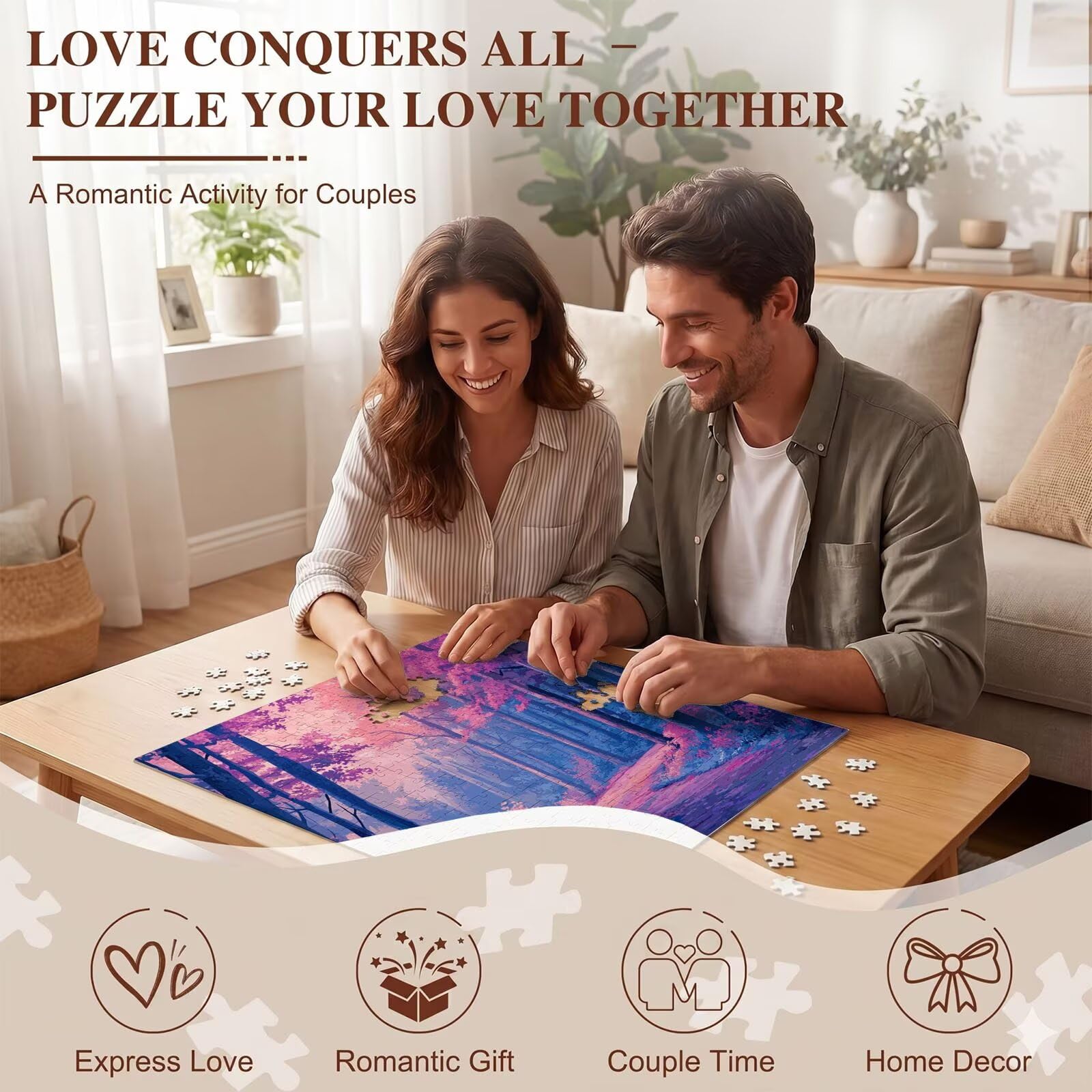 Cartone animato foresta Puzzle 1500 Pezzi per Adulti, Puzzle in Legno - Collezione Classica con Poster Incluso - Sfida di Concentrazione e Passatempo Antistress, Gioco per Famiglia, 87 x 57 cm f0-550