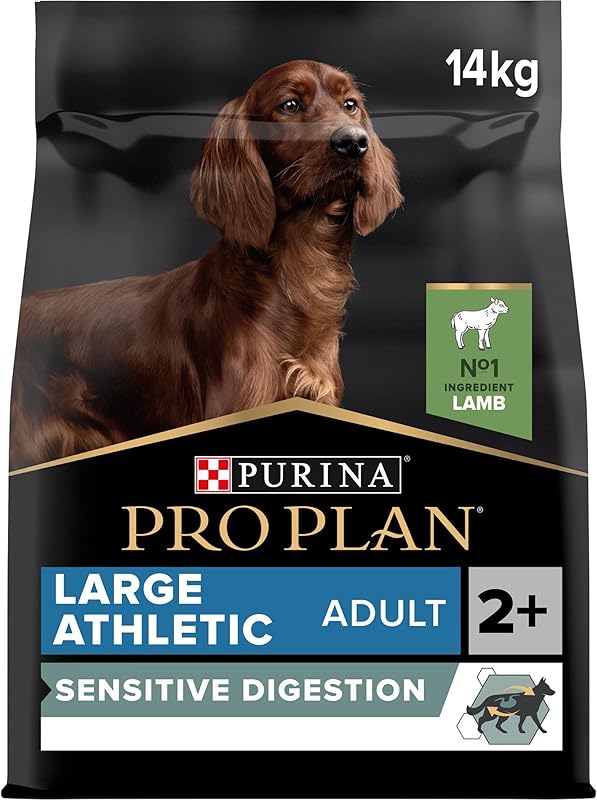 PURINA PRO PLAN | Sensitive Digestion | Croquettes pour Chien Adulte de grande taille de morphotype athlétique ayant une digestion sensible | Riche en Agneau | Sac de 14kg