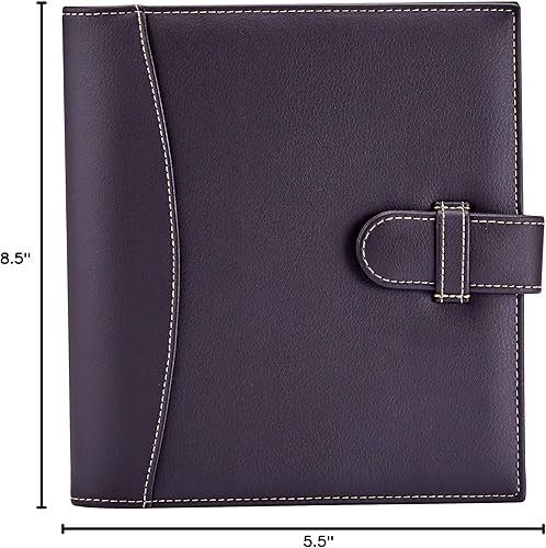 Miniatura 8 de Its Academic - Mini carpeta ejecutiva de cuero para cartera carpeta de anillos de 1 pulgada y capacidad de 250 hojas blocs de notas y documentos de