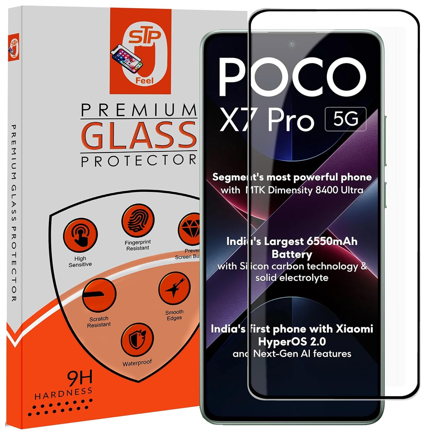 Premium Tempered Glass Screen Protector Guard Compatible For Poco X7 Pro 5G (6.67 Inch, Pack of 1) | Edge to Edge Coverage With Easy to installation kit for Smartphone Premium Tempered Glass Screen Protector Guard Compatible For Poco X7 Pro 5G (6.67 Inch, Pack of 1) | Edge to Edge Coverage With Easy to installation kit for Smartphone