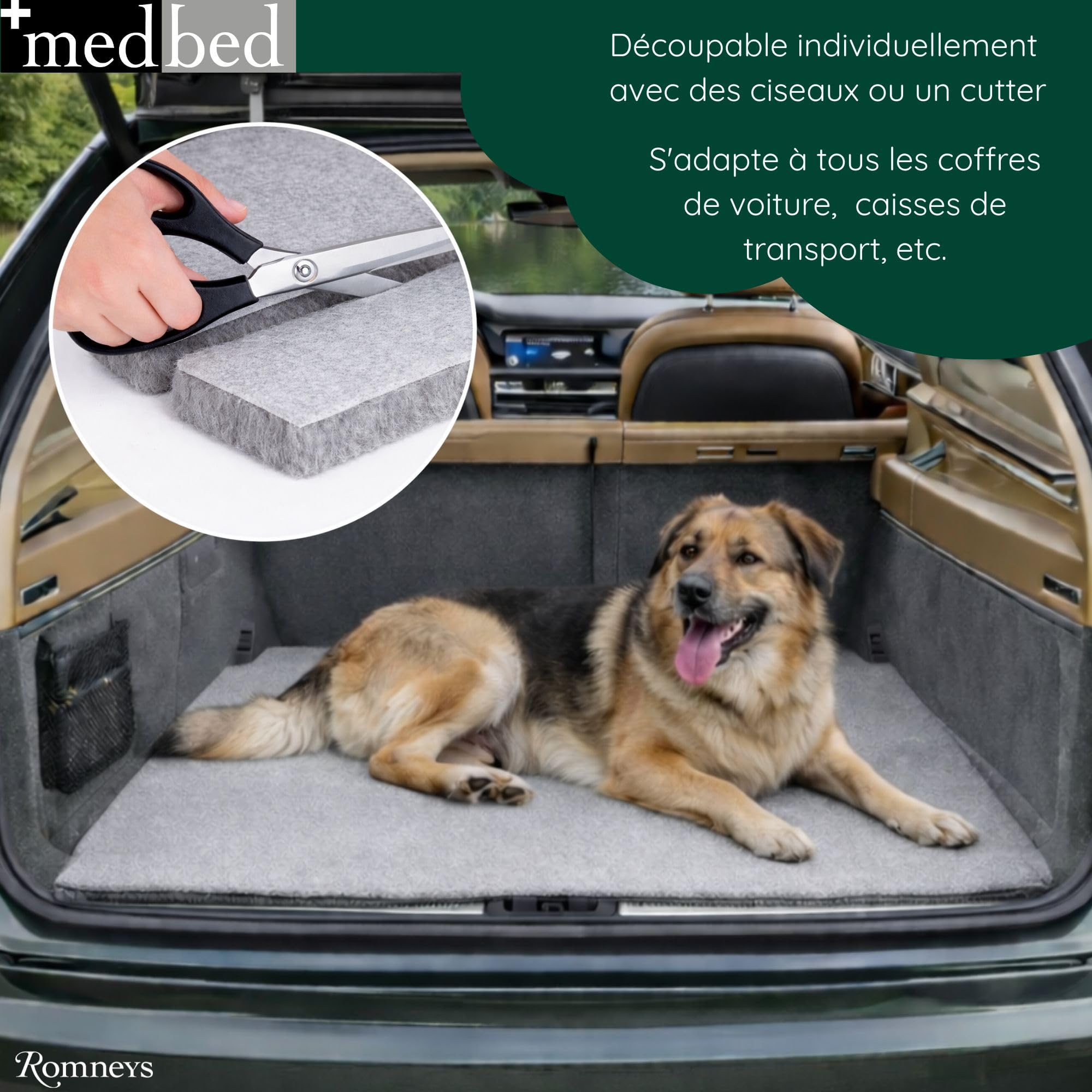 MedBed Couverture pour chien médicinale standard, d'origine, grise