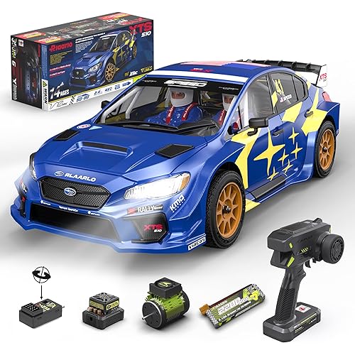 RIAARIO 1/10 Brushless RC Cars, Rally Car, RTR for Beginner, 40+ MPH, 4WD, Waterproof Electronics, Carbon Fiber, Blue, Ages 14+
