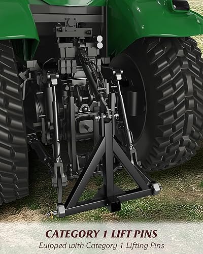 Miniatura 6 de Adaptador de barra de tracción de remolque receptor de 3 puntos de 2 pulgadas, compatible con tractor de categoría 1, compatible con enganche rápido