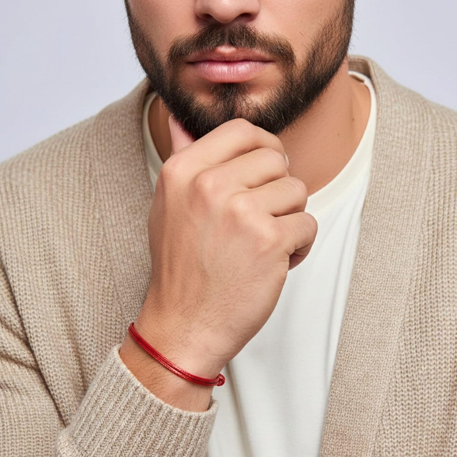 Red String Bracelet for Men and Women - Adjustable Kabbalah Protection Cord - Waterproof Nylon - Surfer, Strength, Power, Talisman, Good Luck Charm, Energy, Red String of Fate, Love, Evil Eye (1) - Image 2