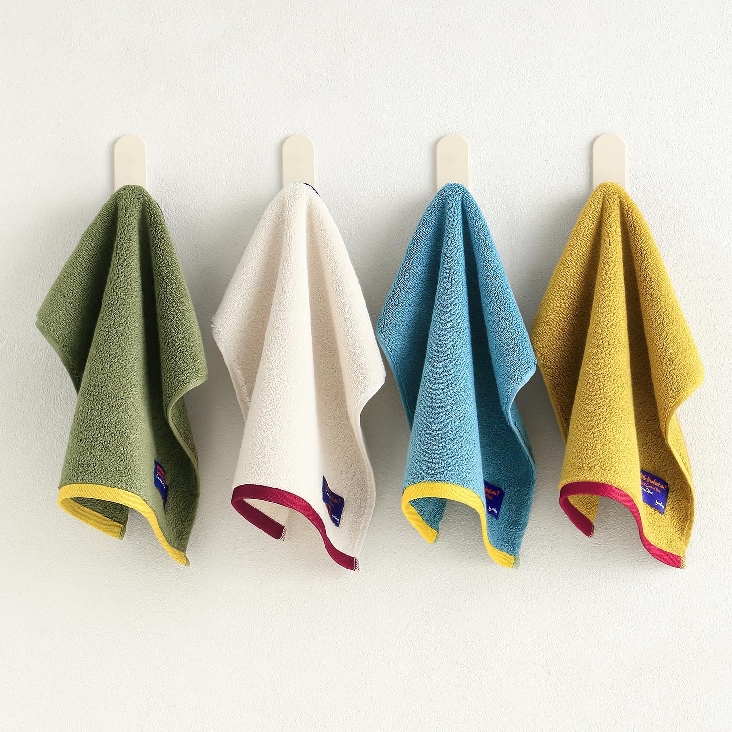Lucury Bath Towels Set of 6,2 Bath Towels, 2 Hand Towels, 2 WashCloths,100% Cotton Extra Absorbent Silk Hemming Towels for Bathroom (Beige)