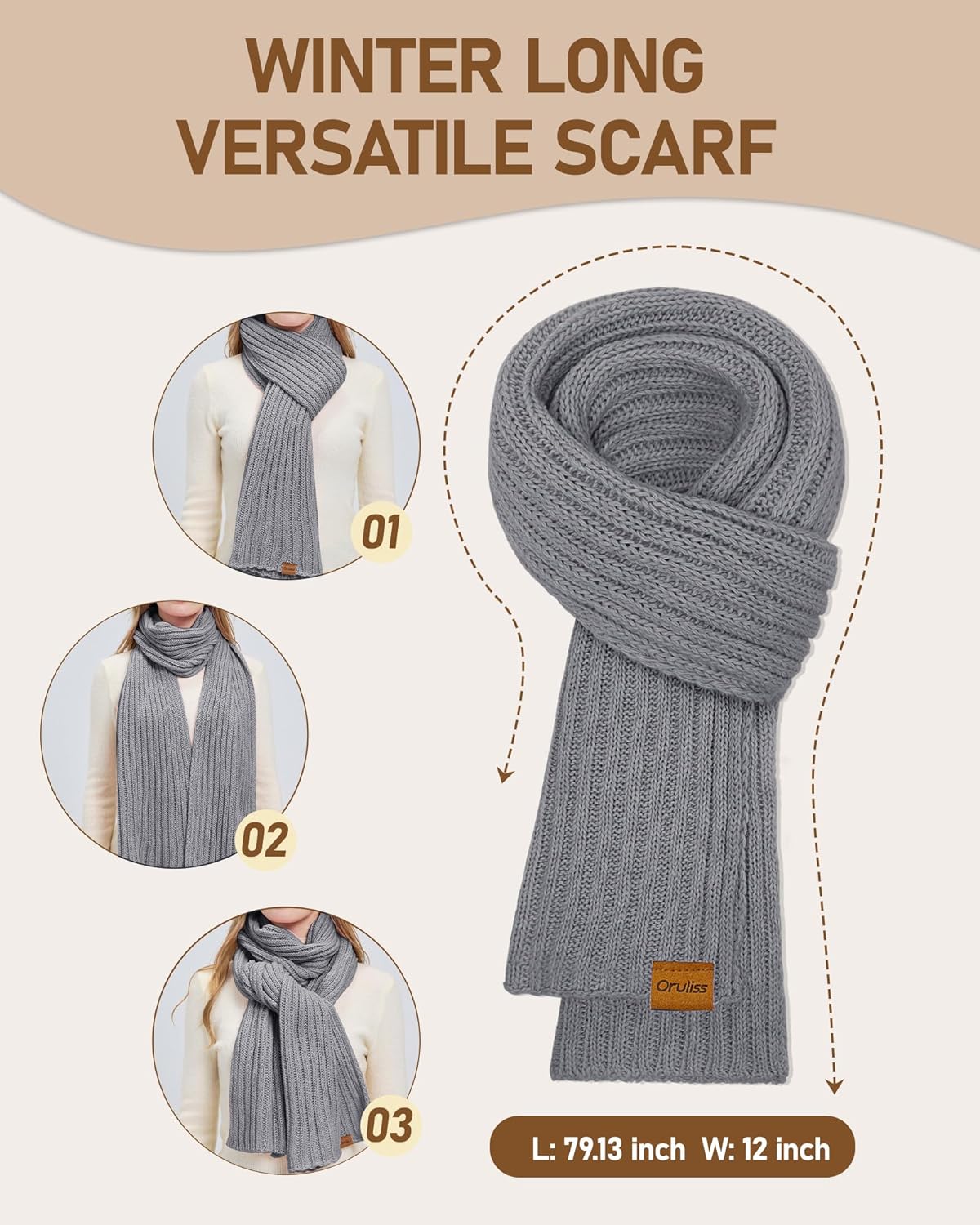 Women Winter Beanie Hat Scarf Gloves Headband Set, Fleece Lined Hat Ear Warmer Knit Long Scarf Touchscreen Gloves 4 Gift Set - Image 4