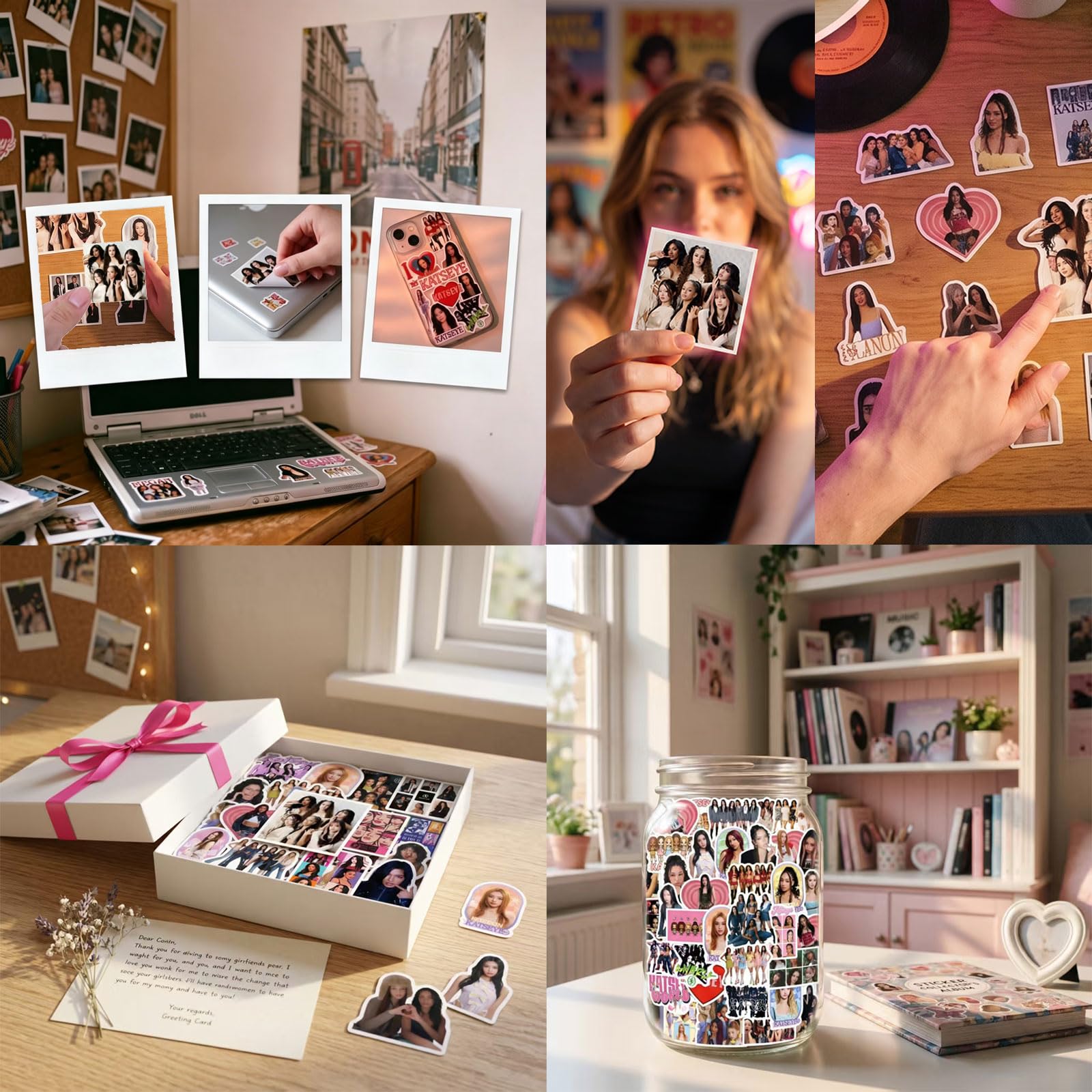 120 adesivi K-A-TS-E-YE per ragazze, Adesivi impermeabili per bambini e fan, Adatti per bottiglie d'acqua, Laptop, Computer, Skateboard e telefoni cellulari