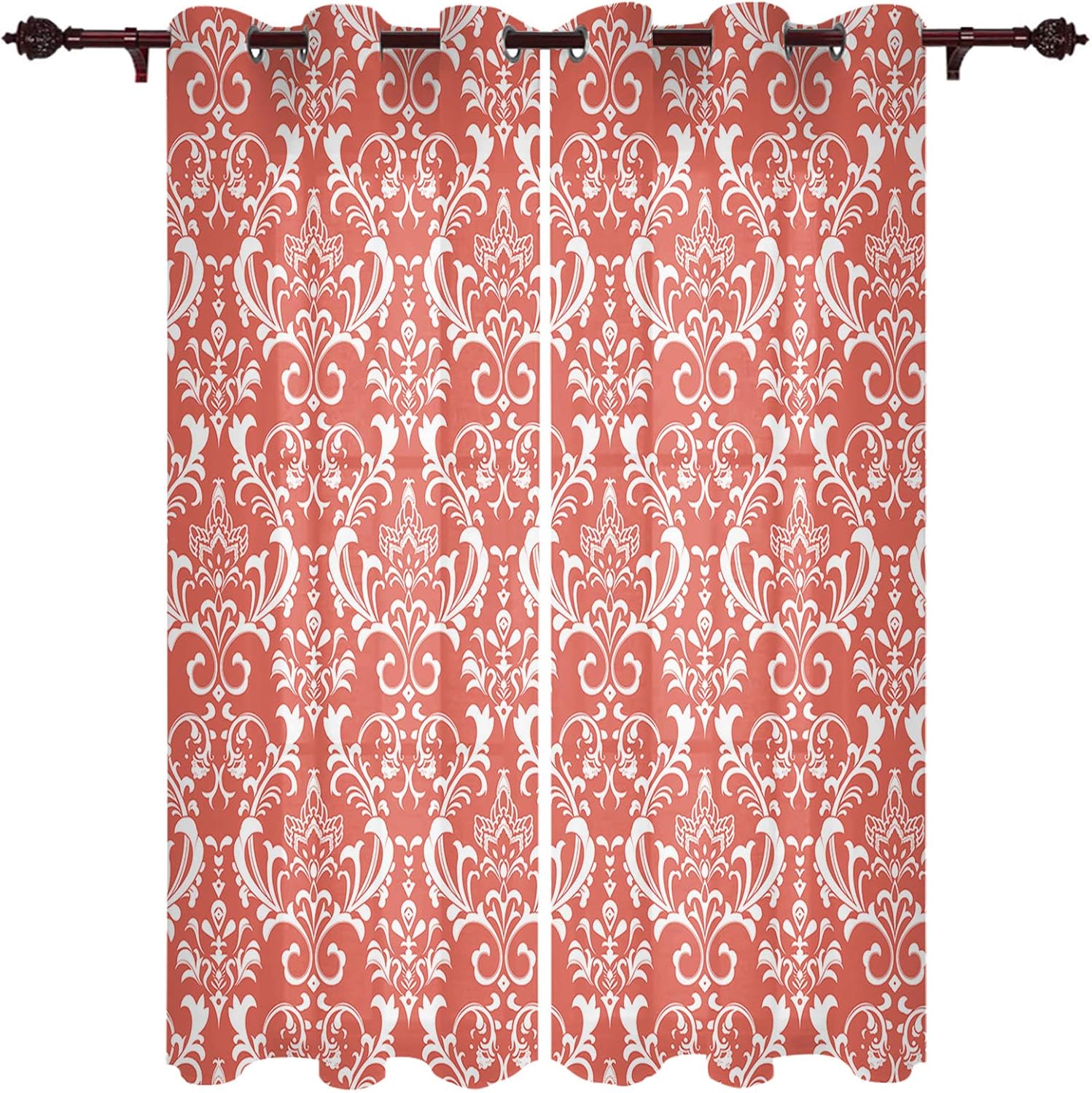 Window Curtains Purple Elephant Mandala Pattern Digital