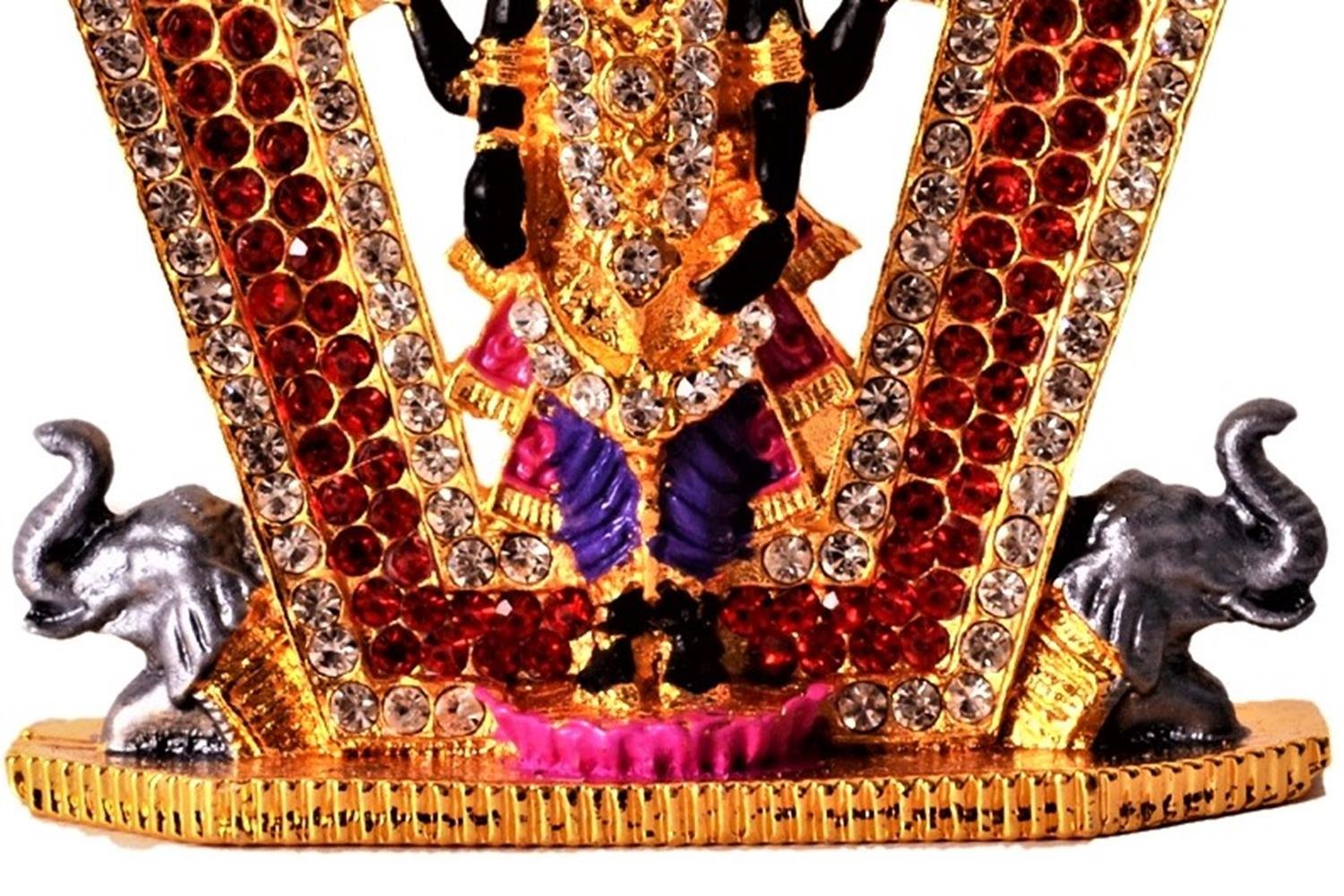 Purpledip Metal Statue Tirupathi Balaji Venkateswara Idol for Car Dashboard, Shop Counter Or Office Table (11199) 2