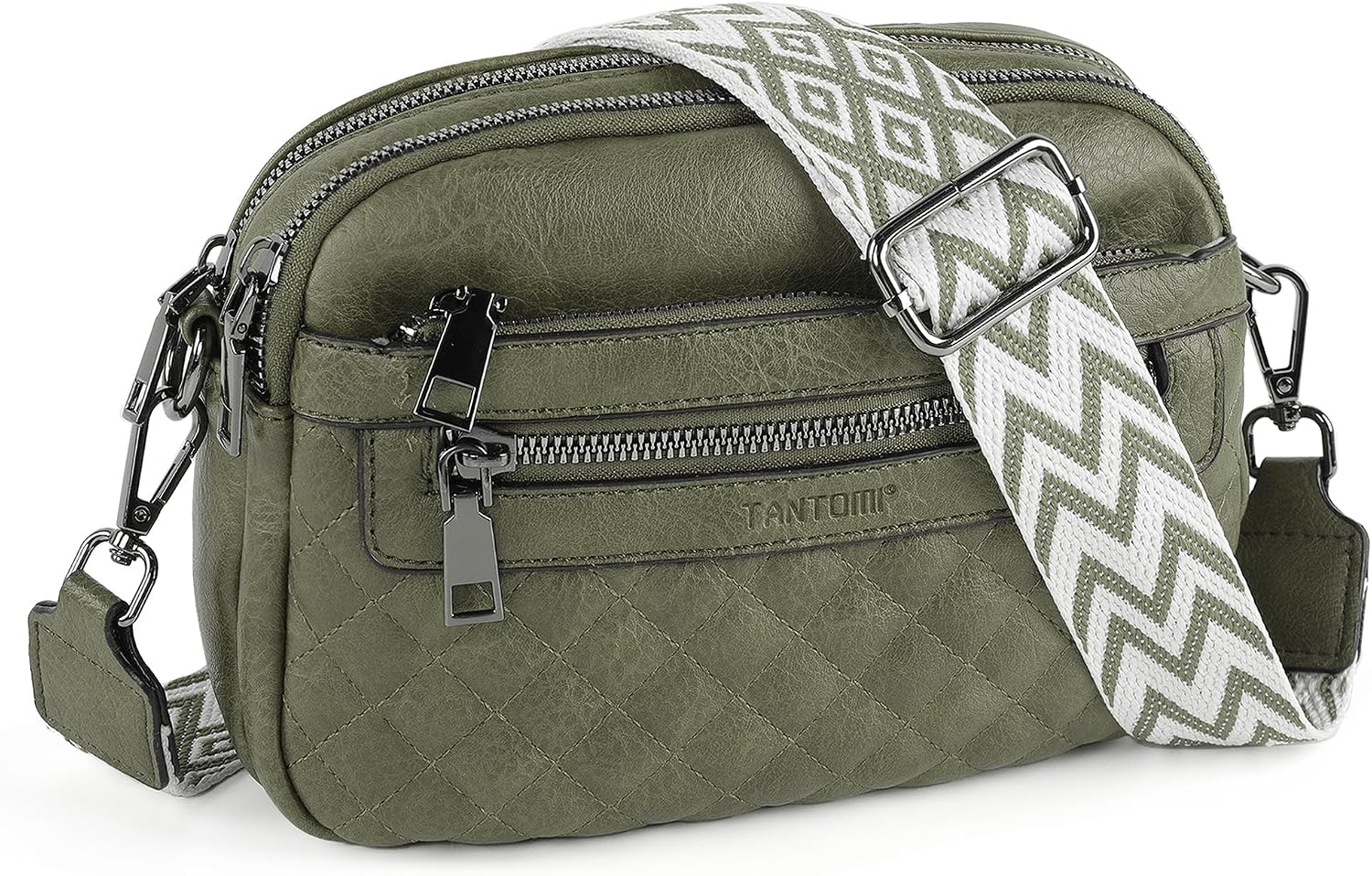 TANTOMI Crossbody Bags for Women, 6-Pockets Cross Body Purse, Vegan Leather Handbags Shoulder Bag for Travel, Gifts for Women