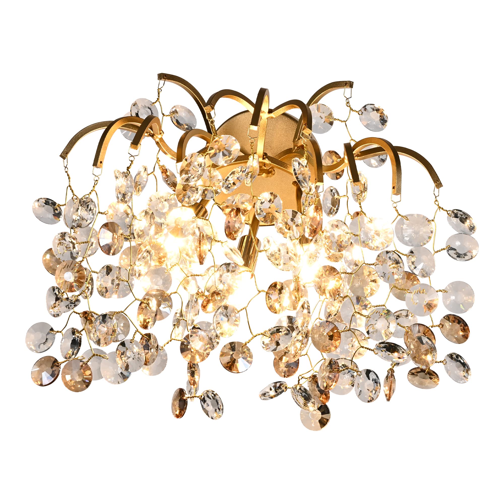 DHFHFMDCJDNN Modern Crystal Wall Sconces,Gold Wall Light Fixture with ...