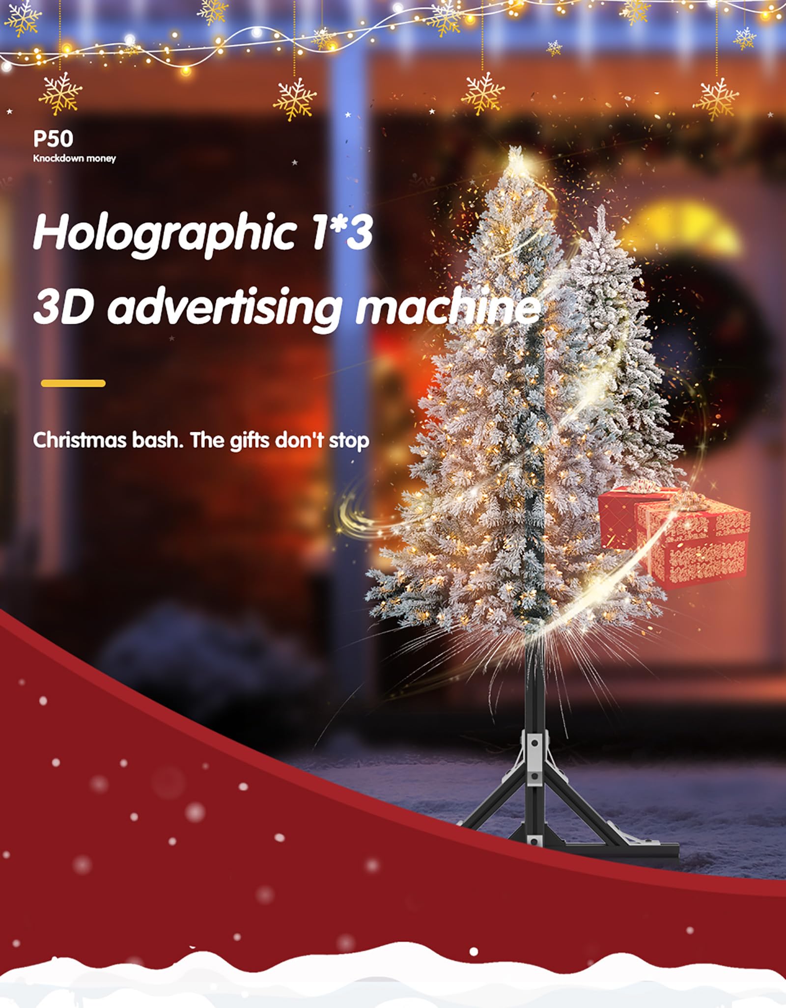 Wentylator Holograficzny 3D, Projektor Reklamowy Z Hologramem 3D, Pionowa Maszyna Reklamowa 1X3 Z Obrotowym Wyświetlaczem Holograficznym I Pilotem/Wi-Fi/Bluetooth