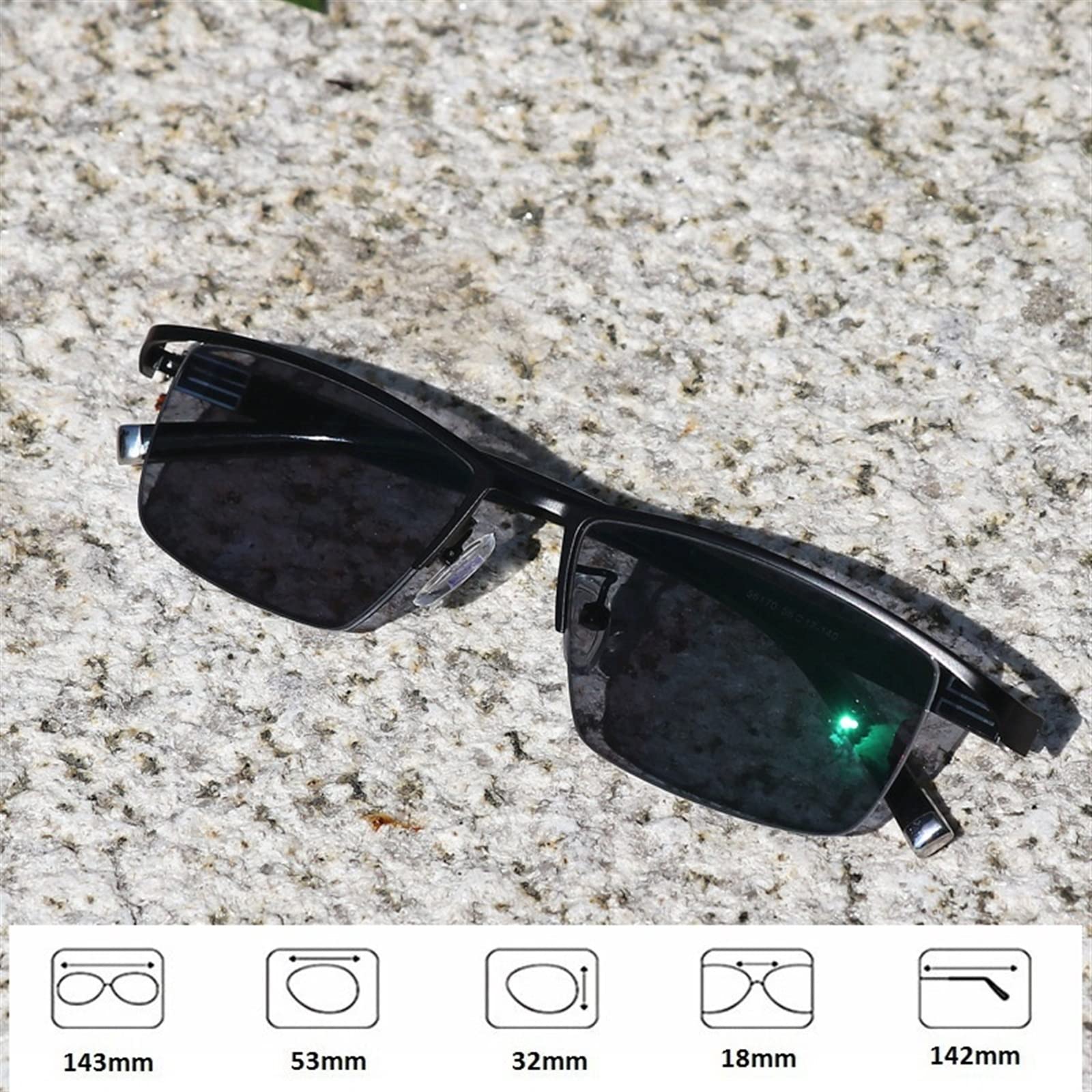 EDGUN Gafas de Lectura fotocromáticas progresivas de transición multienfoque, Gafas de Sol para lectores UV400, Gafas de Sol para Hombres y Mujeres (Color : Blue 1, Size : +175)