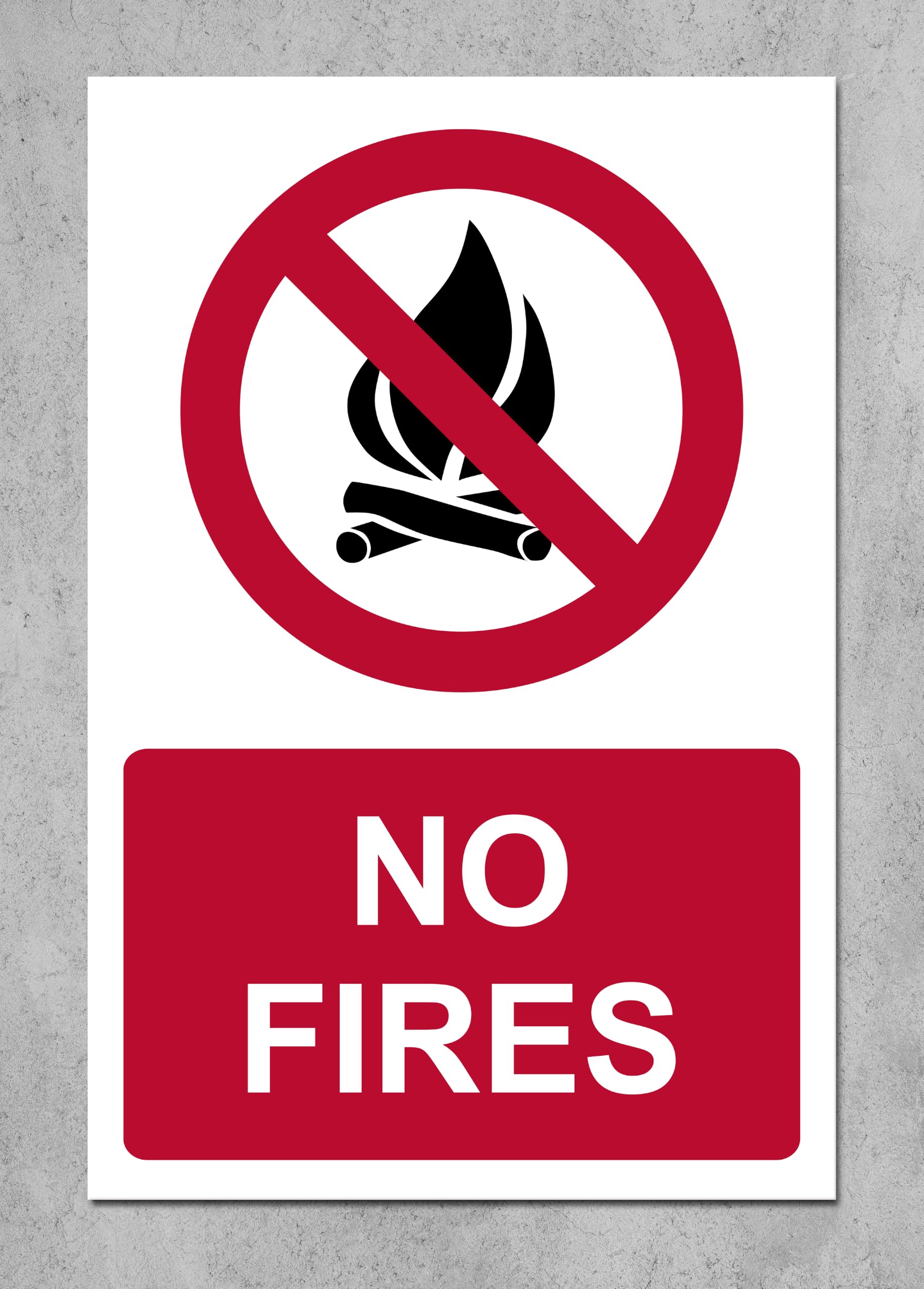 No fires - 3mm Aluminium sign (200mm x 150mm)