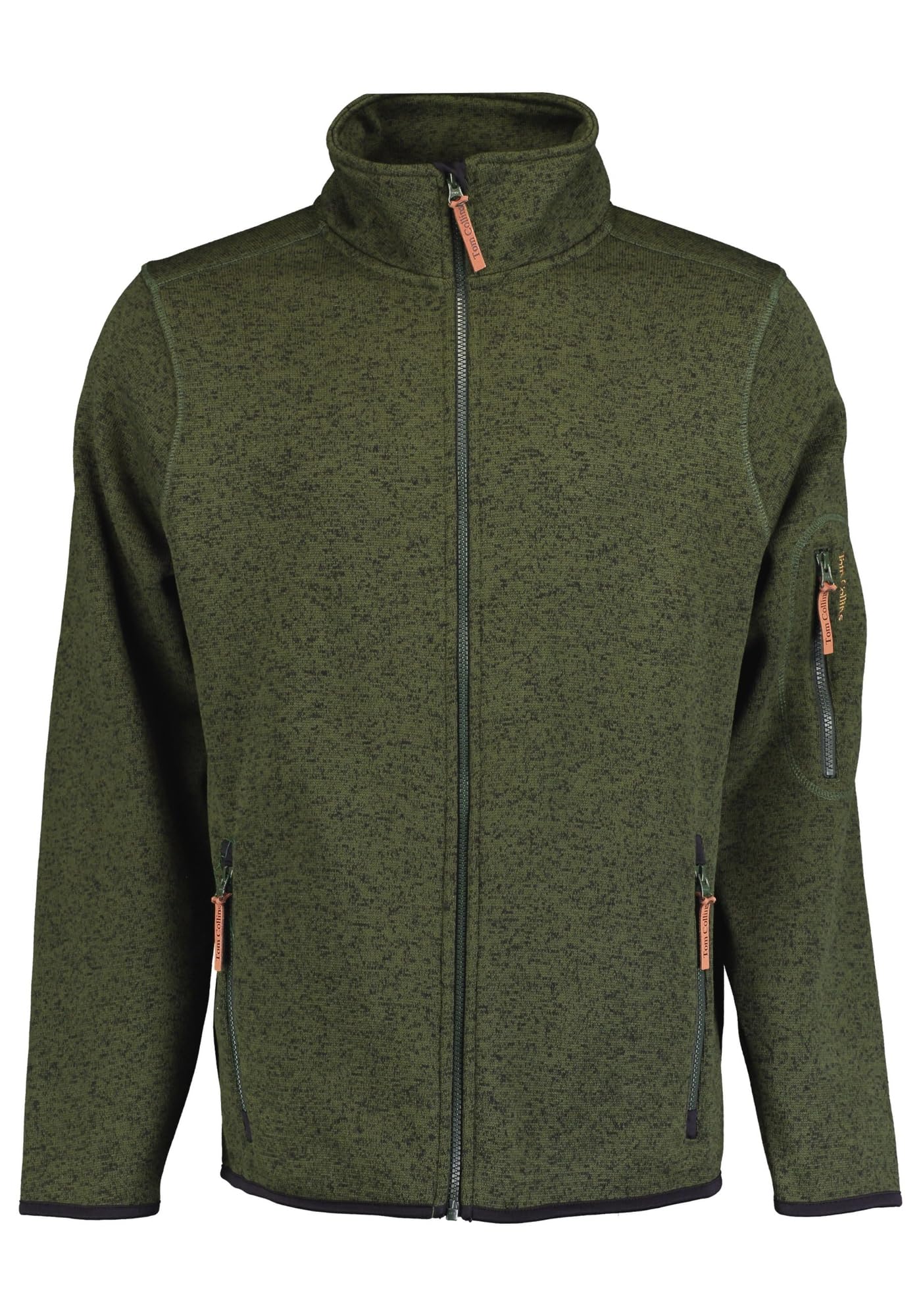 German Wear Jagdpullover Herren Strickfleecejacke mit durchgehendem Reißverschluss aus 100% Polyester weich leicht warm atmungsaktiv Wandern Camping Winterbekleidung