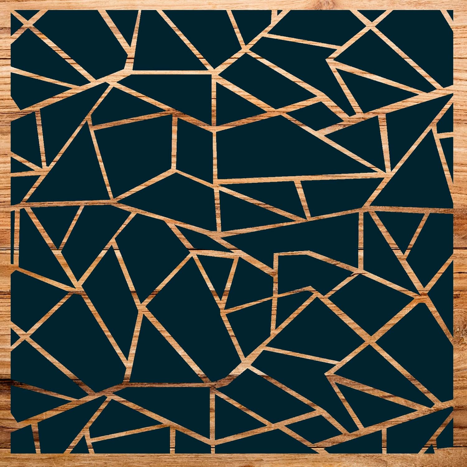 Abstract Geometric Fusion Stencil for Wood Signs and Walls, Reusable Mylar Template, Ideal for Home Decor and Creative Projects - Size A2 (16.5" x 16.5")