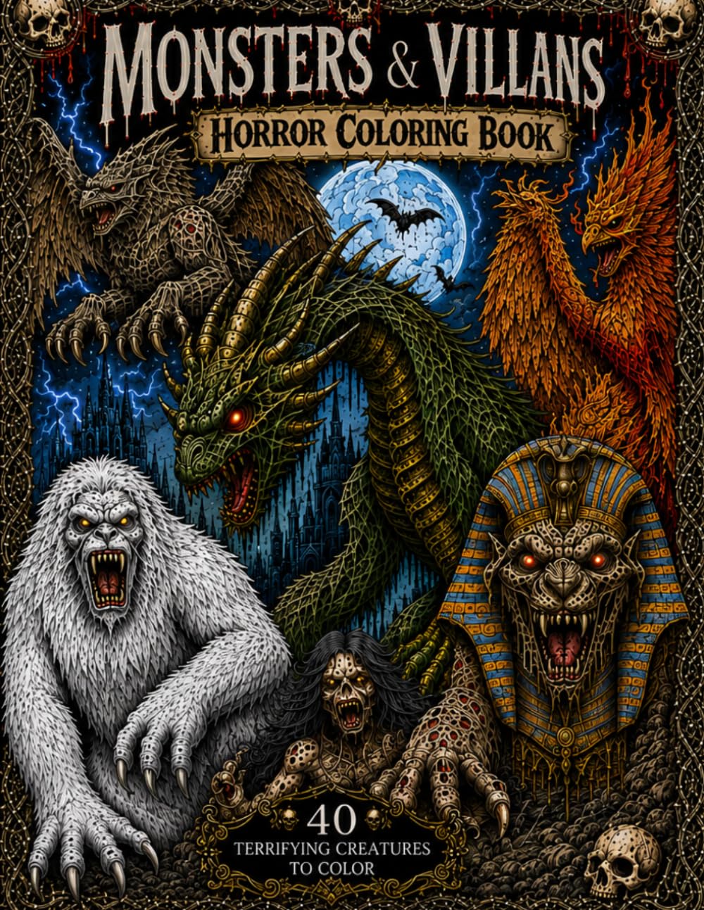 Monsters & Villains: A Horror coloring book.