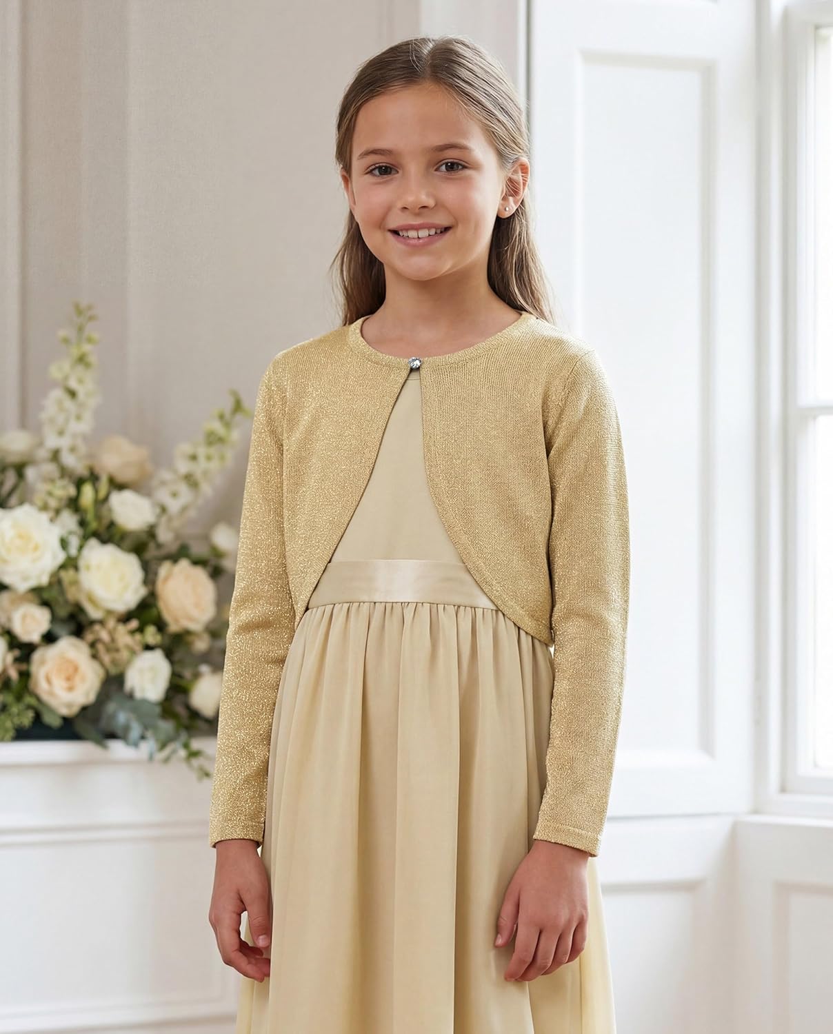 BlackButterfly Kids Long Sleeve Sparkle Cardigan Childrens Girls Shrug - Image 2