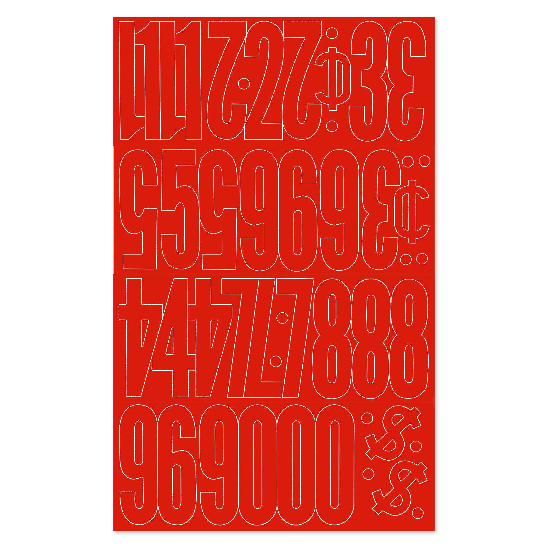 Graphic Products Duro 6-inch Gothic Vinyl Numbers Set, Red