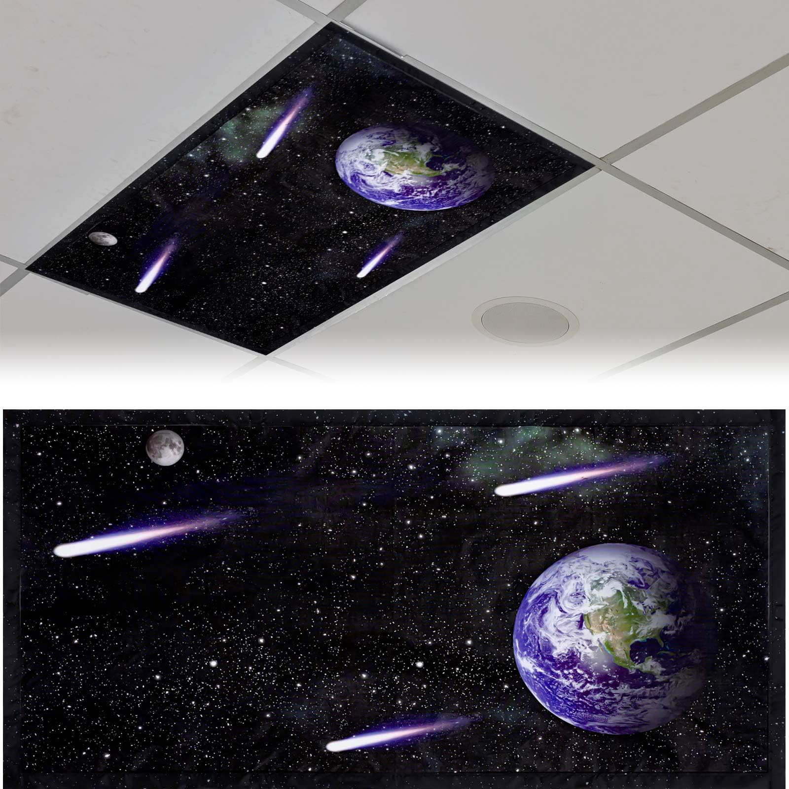 Patelai 4 x 2 Feet Fluorescent Light Cover for Ceiling Classroom Magnetic Cubicle Shade with 10 Magnets Fluorescent Light Filters for School Home