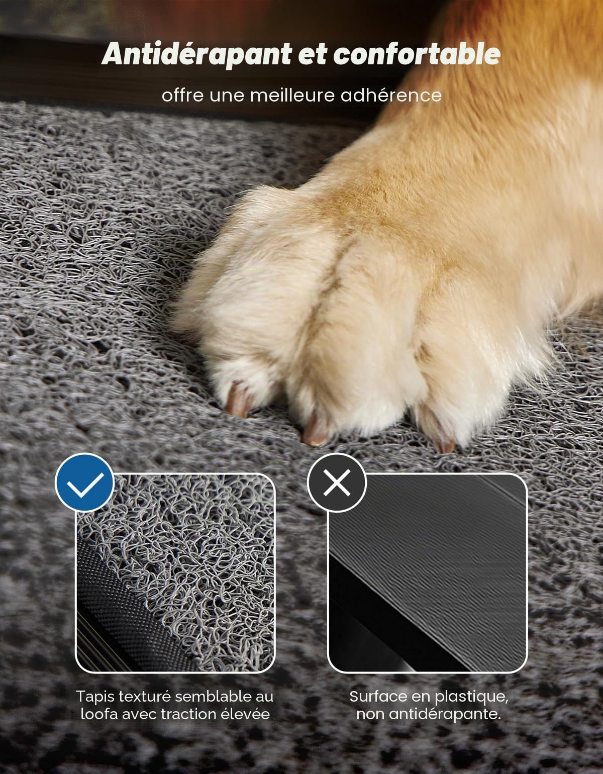 JOYTUTUS Rampe pour Chien Voiture Pliable,180 x 44 cm Charge Max.90 kg | Rampe Accès Voiture PVC Antidérapant Aluminium Léger pour SUV Camions, Convient aux Animaux de Compagnie de Toutes Tailles,