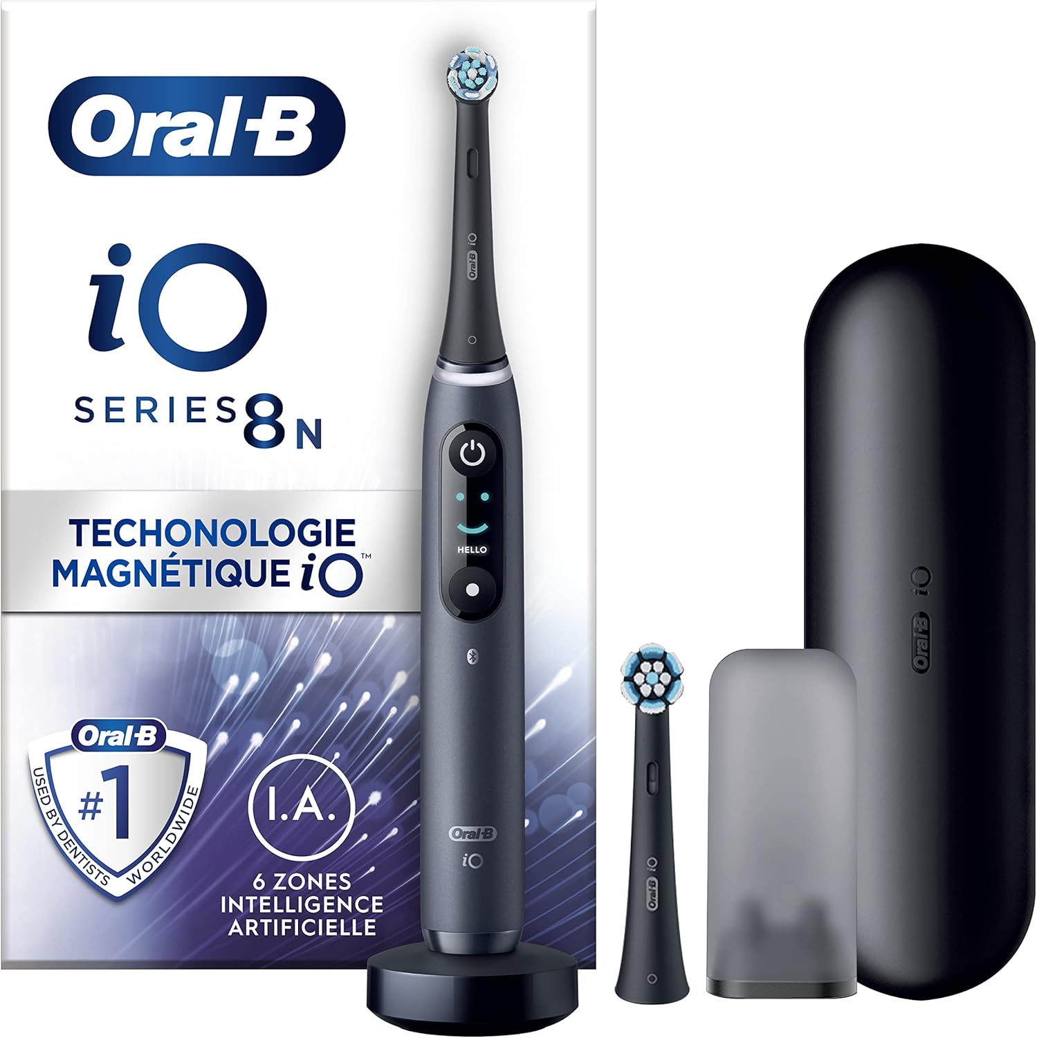 OralB iO 8N Brosse À Dents Électrique Noire connectée Bluetooth, 2