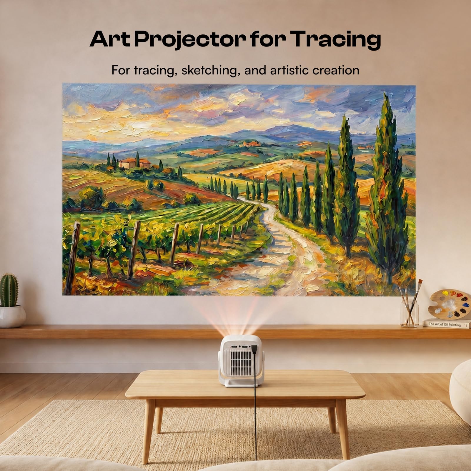 Proiettore artistico Caydo P2, proiettore da disegno nativo 1080P | App di disegno esclusiva integrata per artisti, messa a fuoco automatica e correzione trapezoidale, proiezione da 40″ a 100″