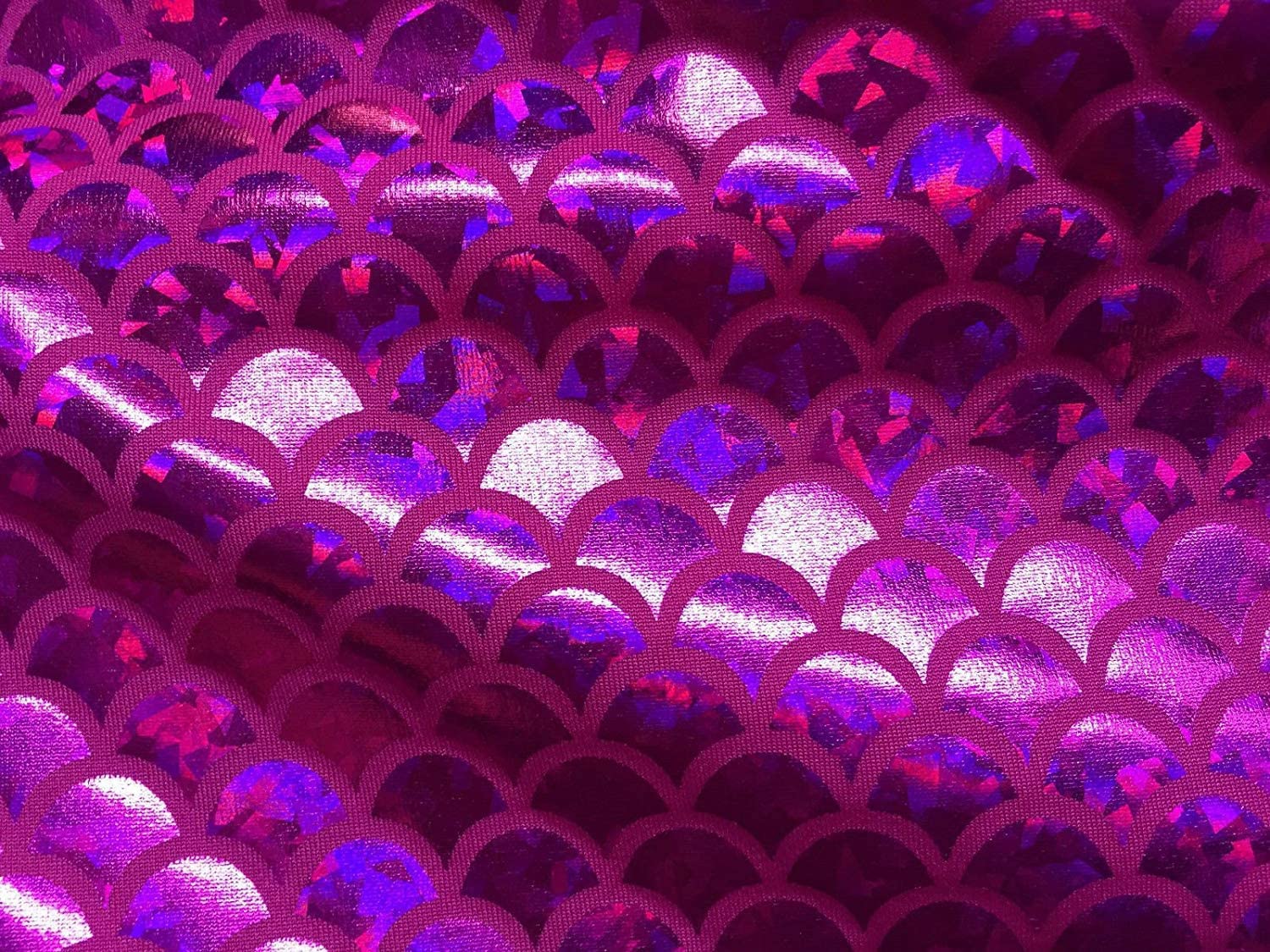 Mermaid Scale Print Fabric Fish Tale Scales Foil, 2 Way Stretch Material Lycra Spandex, Bikini, Costume, Dress, Decor - Image 3