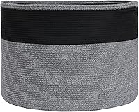 Vista 16 de Cesta grande de cuerda de algodón de tamaño máximo de 24 x 24 x 17 pulgadas, cesta de almacenamiento extragrande, cesta de lavandería tejida