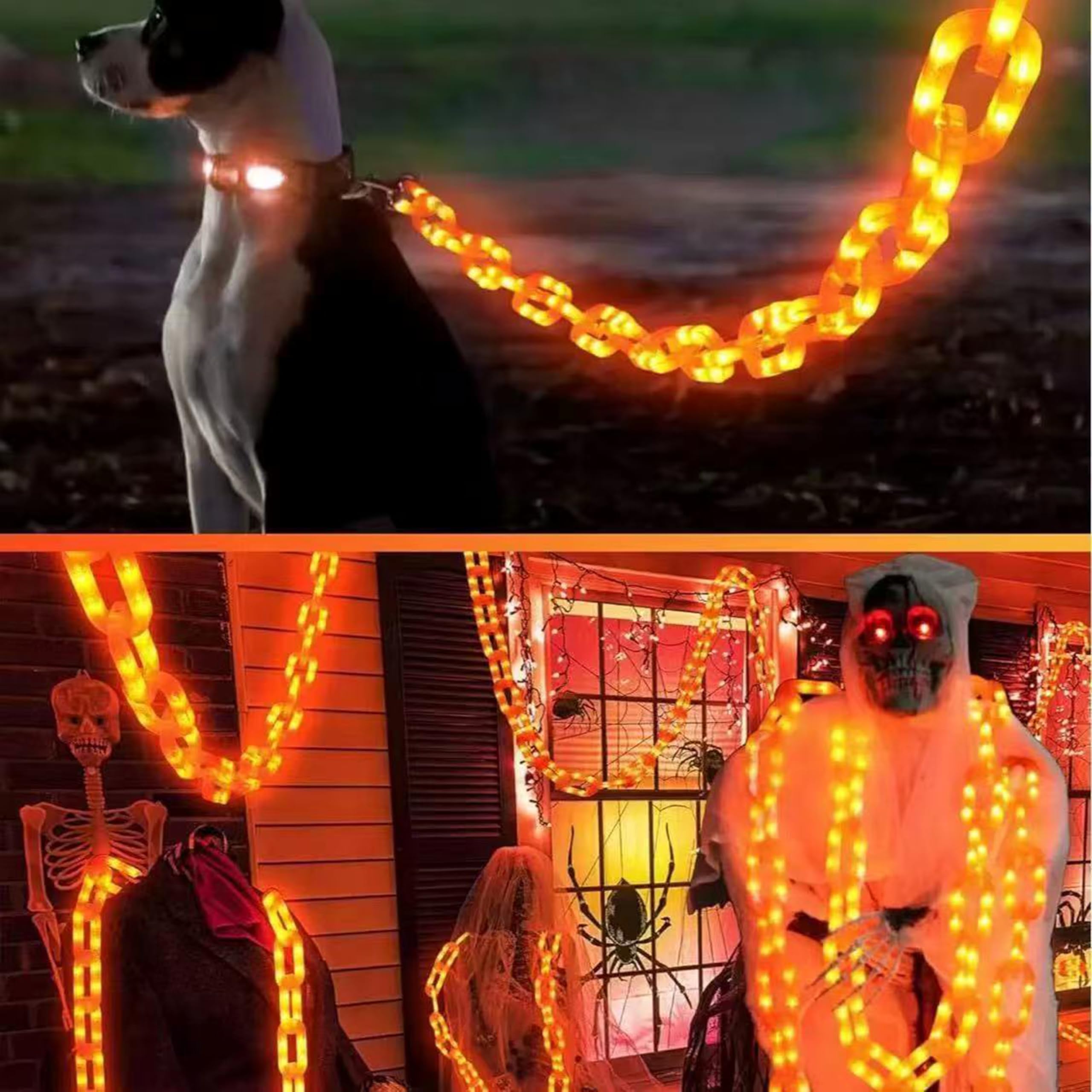 Halloween Deko LED Fensterlichter, 8 Modi Dekorationen Lichterkette 2/3/4M Deko Outdoor Lichter, Batteriebetriebene Lichter Dekoration Indoor Outdoor Home Yard Party, 4M