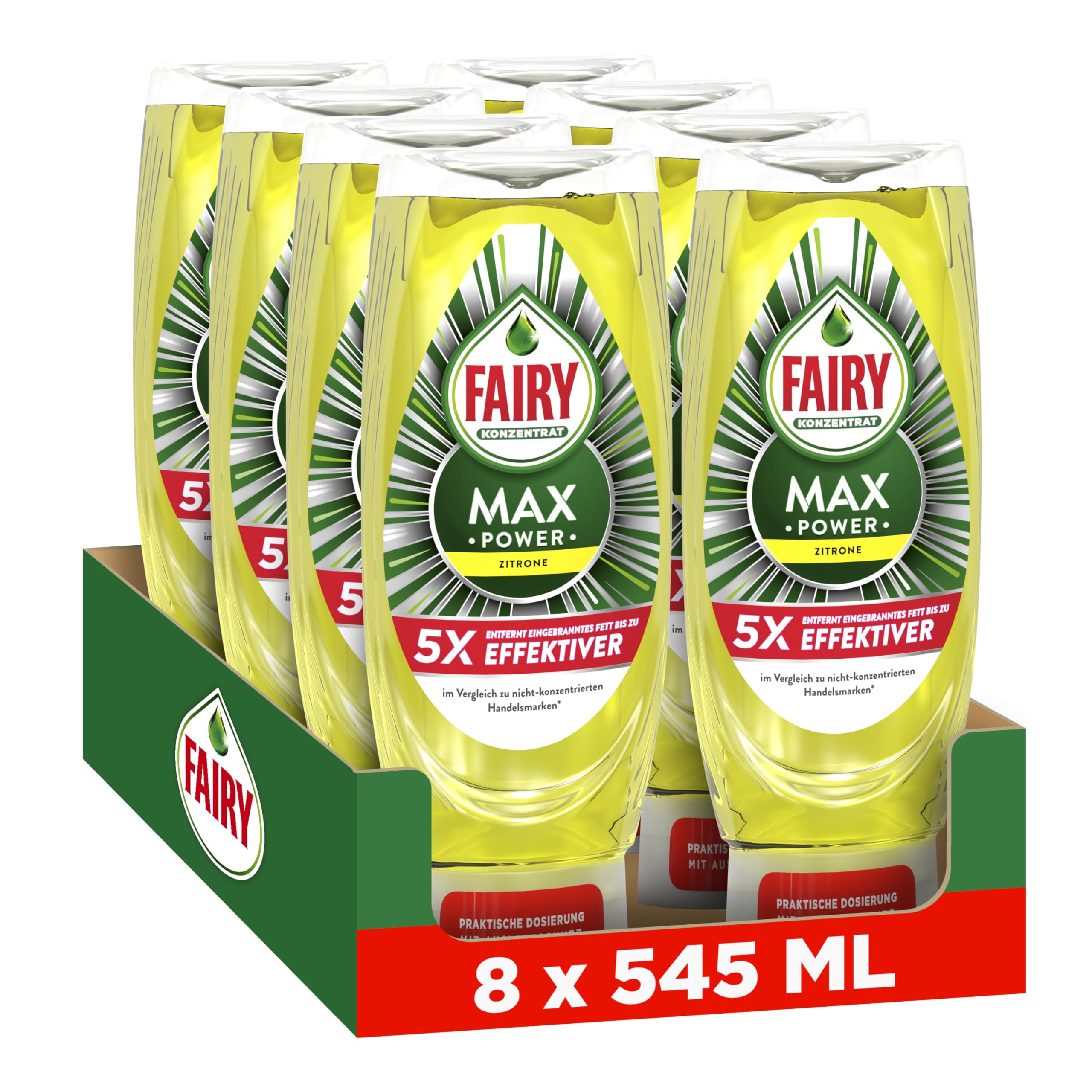 Fairy Max Power Limun sredstvo za ručno pranje suđa 8x545ml