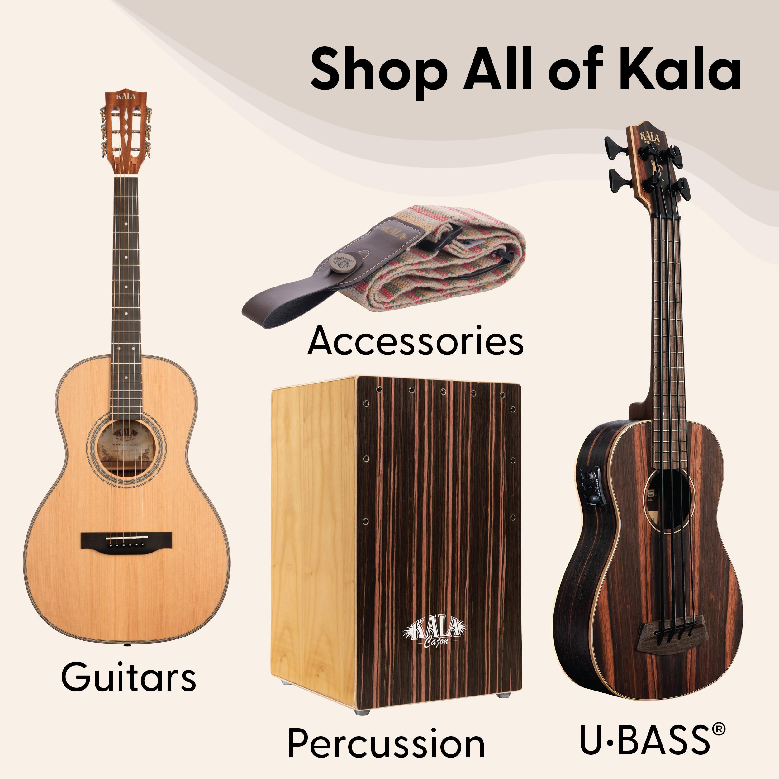 Kala Brand Music Co. Metropolitan Ukulele 4 corde dritte naturale tenore (KA-MNGG-T-W-Bag)
