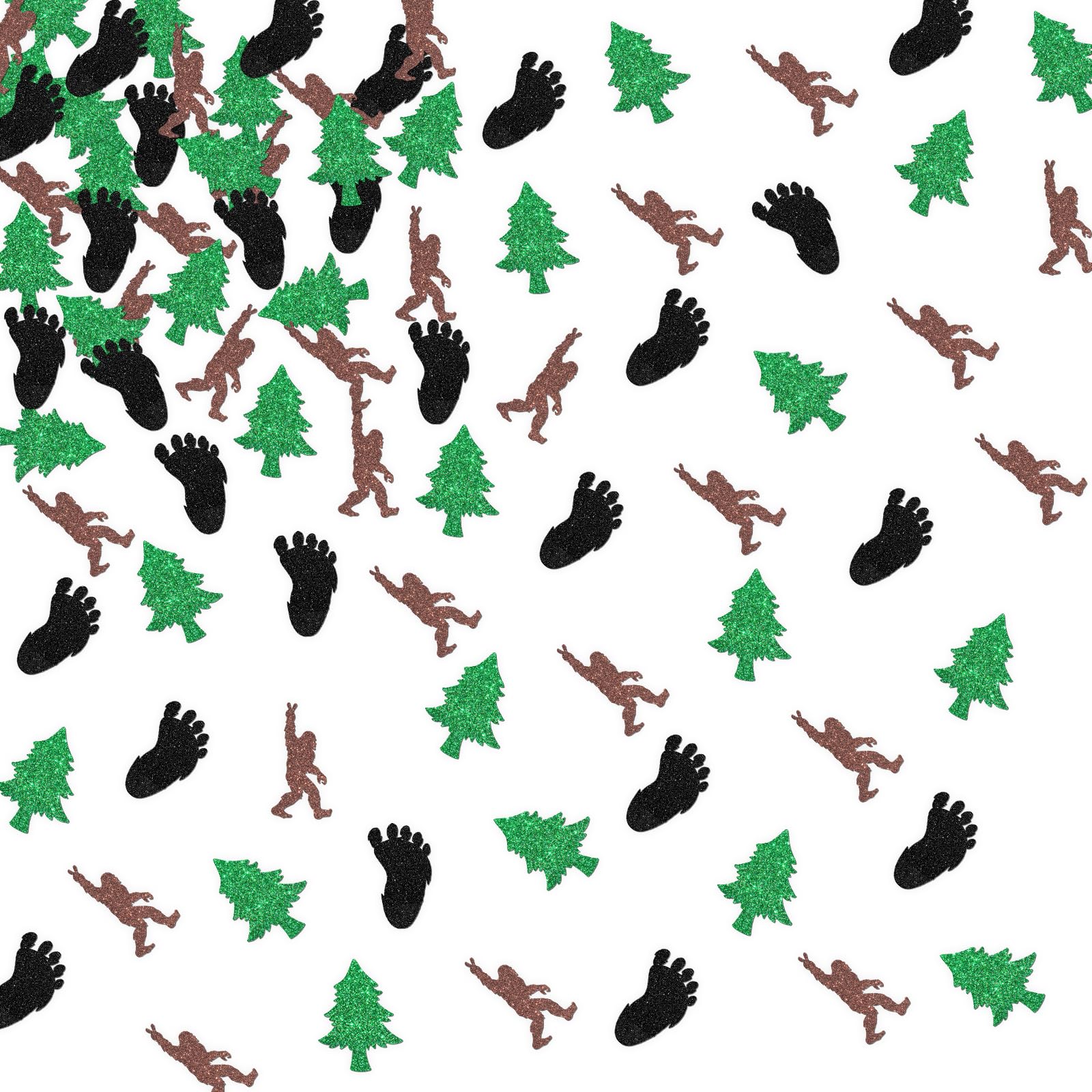 ShuanQ 120pcs Bigfoot Confetti - Sasquatch Party Table Scatters Decoration for Kids Boys Girls Birthday Baby Shower Party - Jungle Forest Theme Party Decoration Supplies