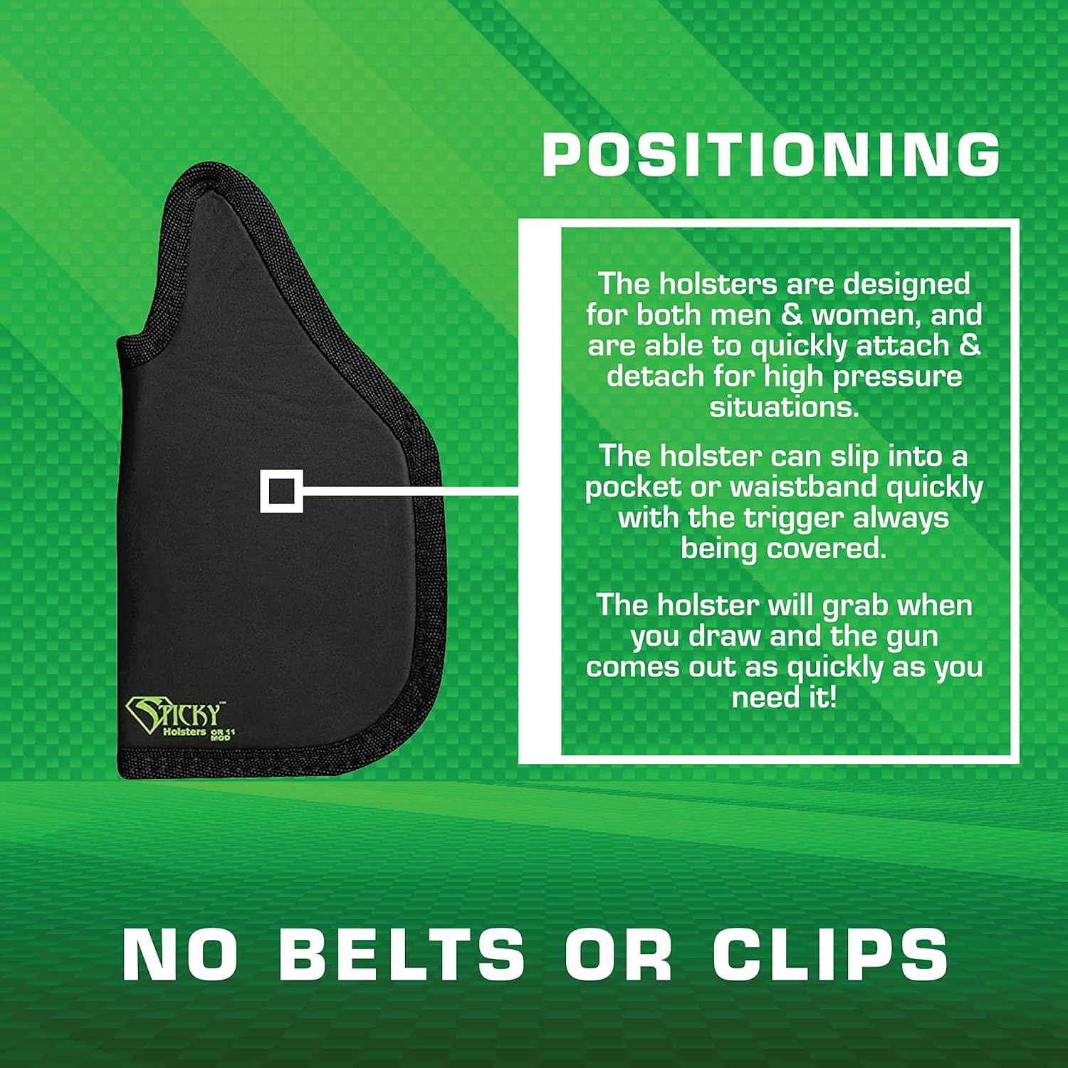 Sticky Holsters Concealment Holster for Men and Women - OR-11 MOD - Fits Glock 41, 34, 35; Springfield XD-M 5.25 and Similar with Optic Setups, Lights & Lasers - Ambidextrous - IWB/Pocket Carry