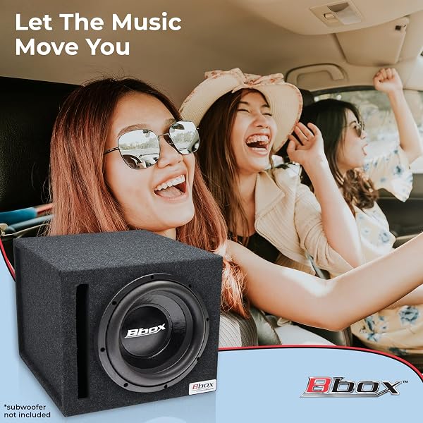 Atrend 12SMV 12" Ventilated Subwoofer Box - Premium Car Audio Subwoofer Enclosure with Airtight MDF Cabinet and Recessed Side Panels - 4