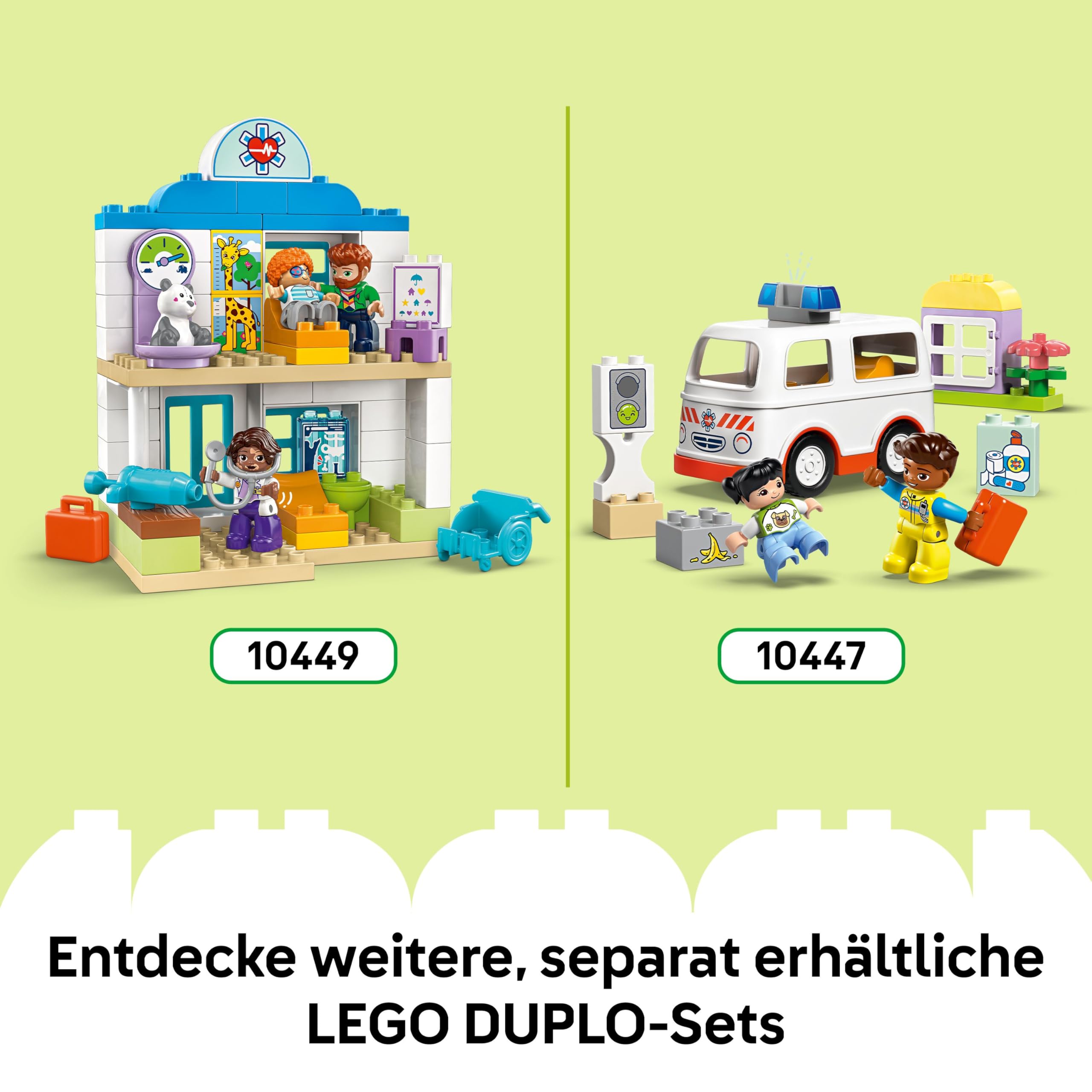 LEGO DUPLO Town Erster Besuch im Flughafen - Lernspielzeug zur Förderung der Motorik für Kleinkinder - inkl. Flugzeug, 2 Figuren & Teddybär - Geschenk für Jungen und Mädchen ab 2 Jahren - 10443