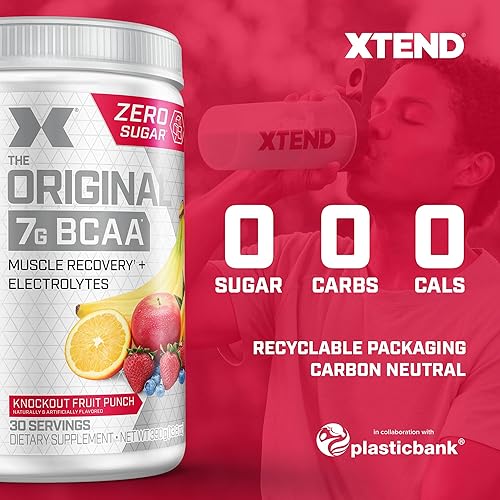 Miniatura 7 de Paquete de preentrenamiento y BCAA de Cellucor, polvo Original C4 de preentreno, ponche de frutas, 30 porciones + XTEND BCAA en polvo, ponche de