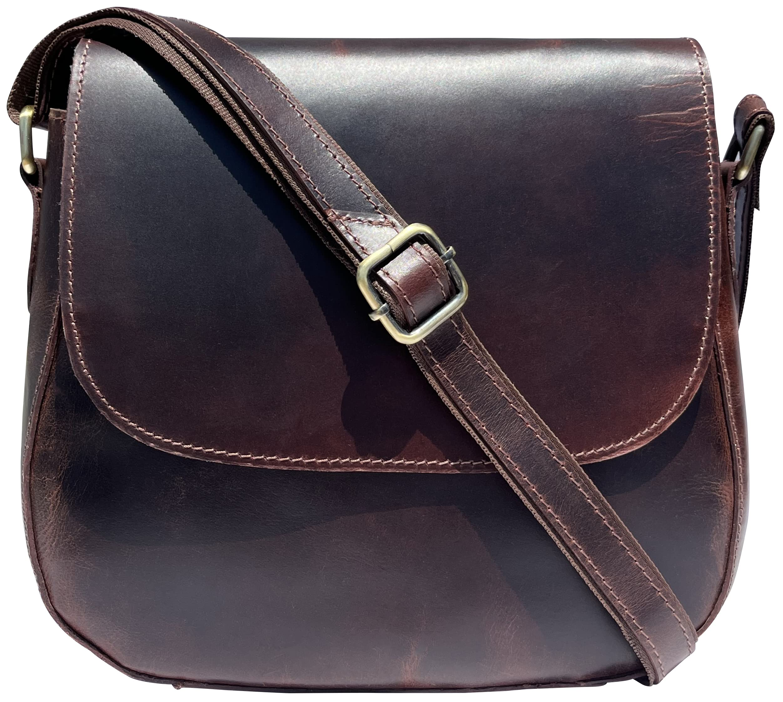 Rustic Town Brown Genuine Leather Crossbody Bag Tote Ladies Purse Handbag