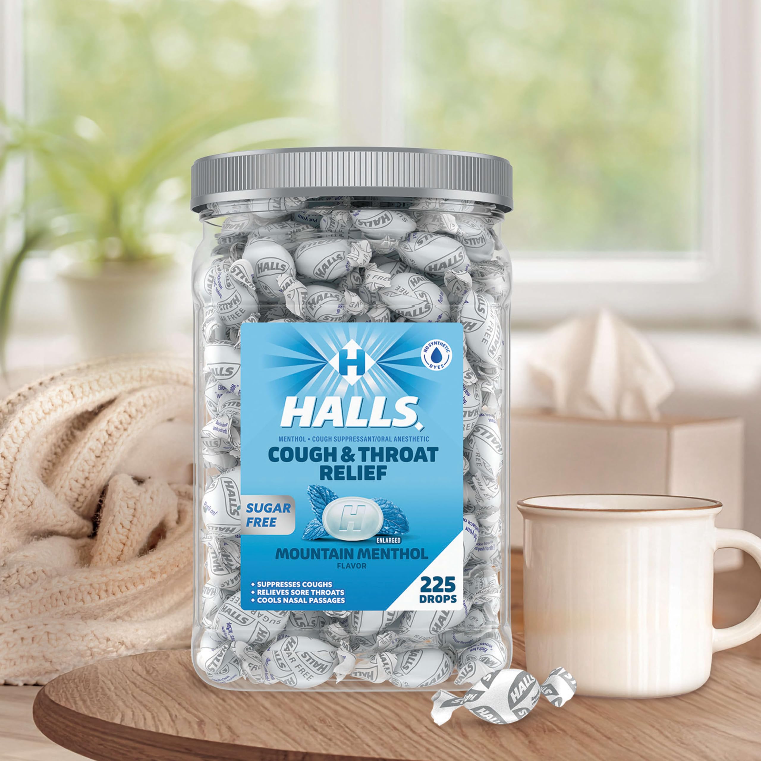 Halls Cough & Throat Relief Mountain Menthol Sugar Free Cough Drops, 225 ct — Amazon image 8