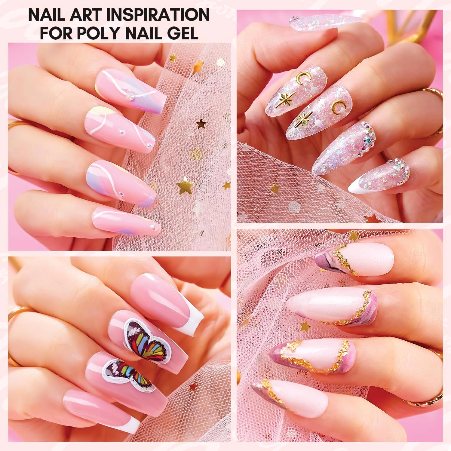 SEVEN STROKES Poly Nail Gel: 30ML Strong Builder for Nails, Color for Extension, Multifunctional Strengthener Hard Gels, Long-Lasting, Easy-to-go Manicure Supplies for DIY at Home Salon-VIP (PINK + NUDE) - Image 6 thumbnail