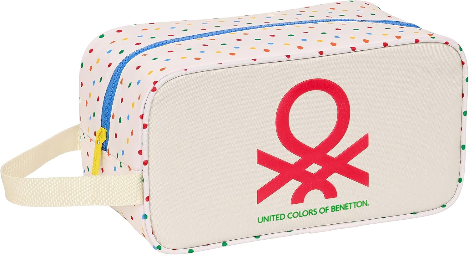 Benetton Topitos - Zapatillero Mediano, Multiusos, Portatodo, Deporte, Extraescolares, Fútbol, Cómodo y Versátil, 29x14x15 cm, Color Blanco Roto